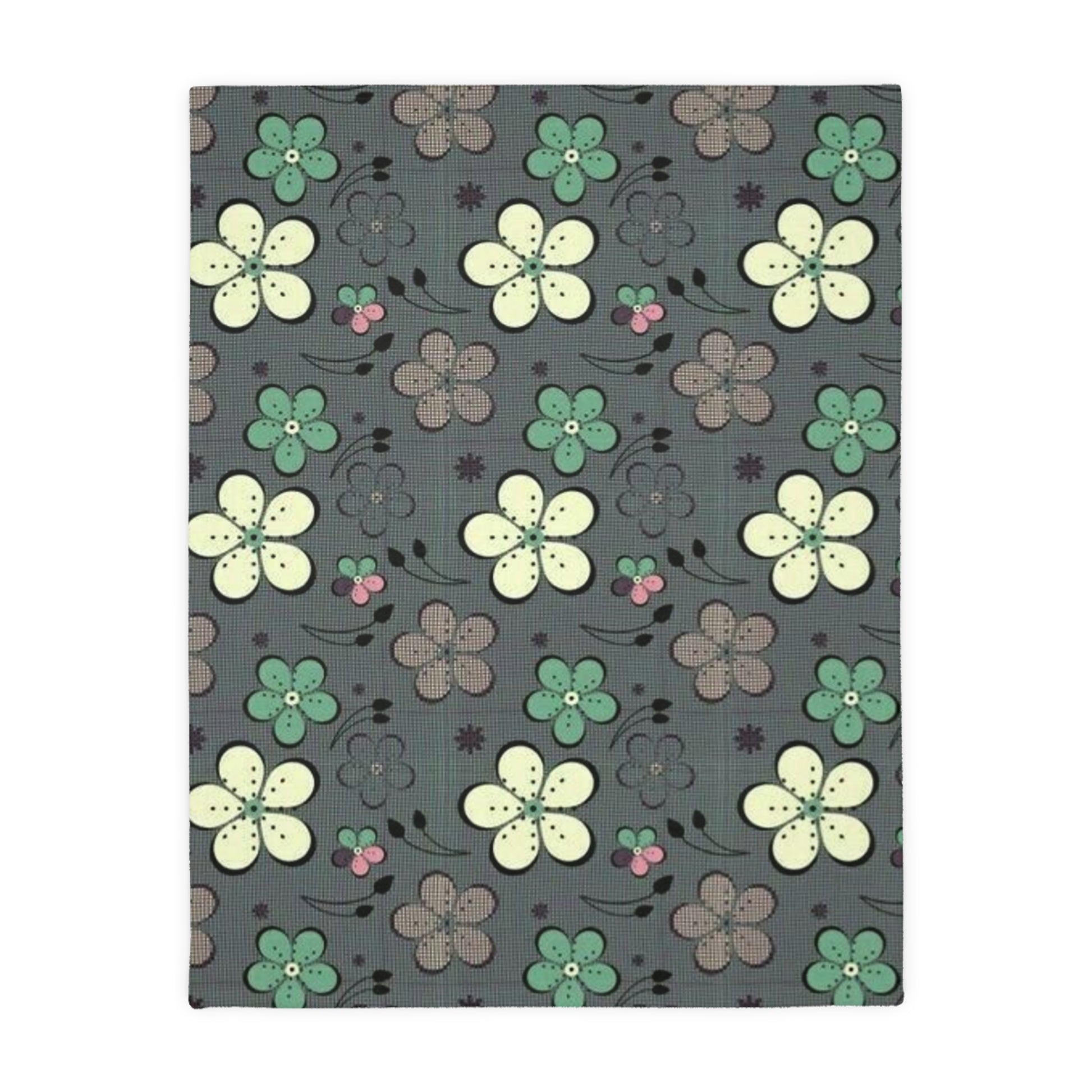 Cozy Floral Microfiber Blanket | Soft Two-Sided Throw for Home Decor