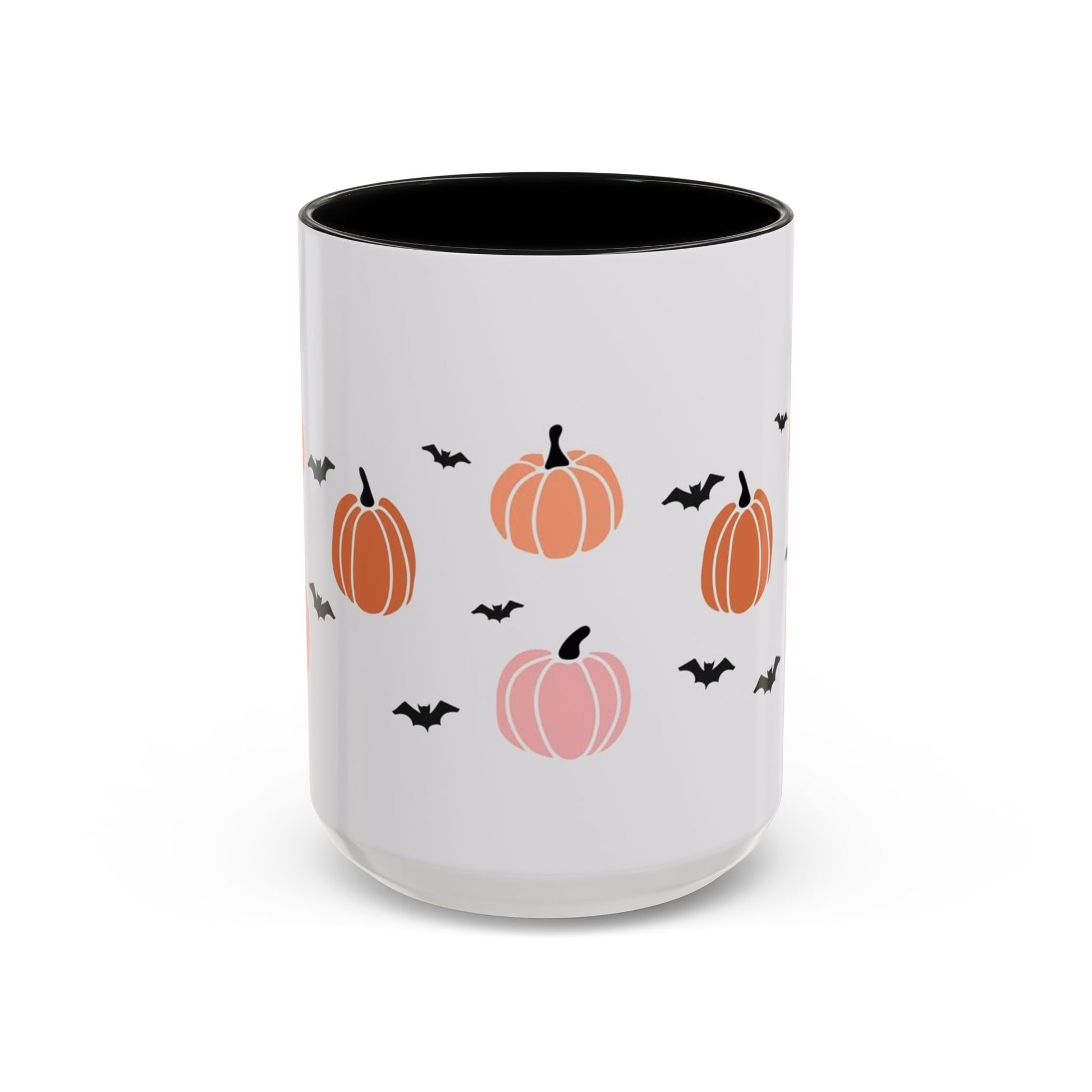 Halloween Accent Coffee Mug with Pumpkins and Bats