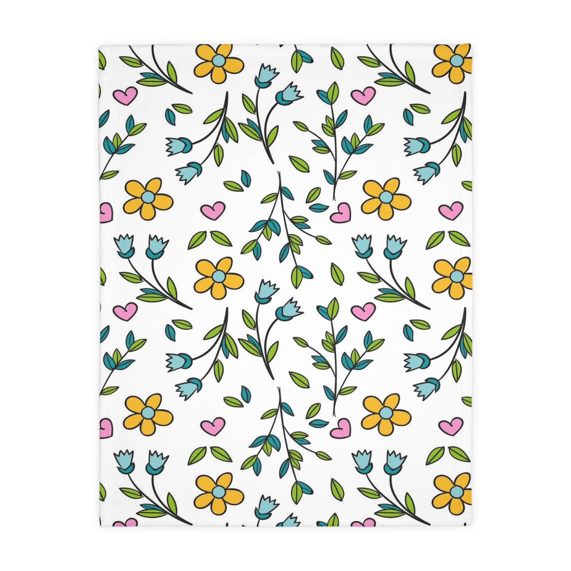 Floral Velveteen Blanket - Cozy Blanket