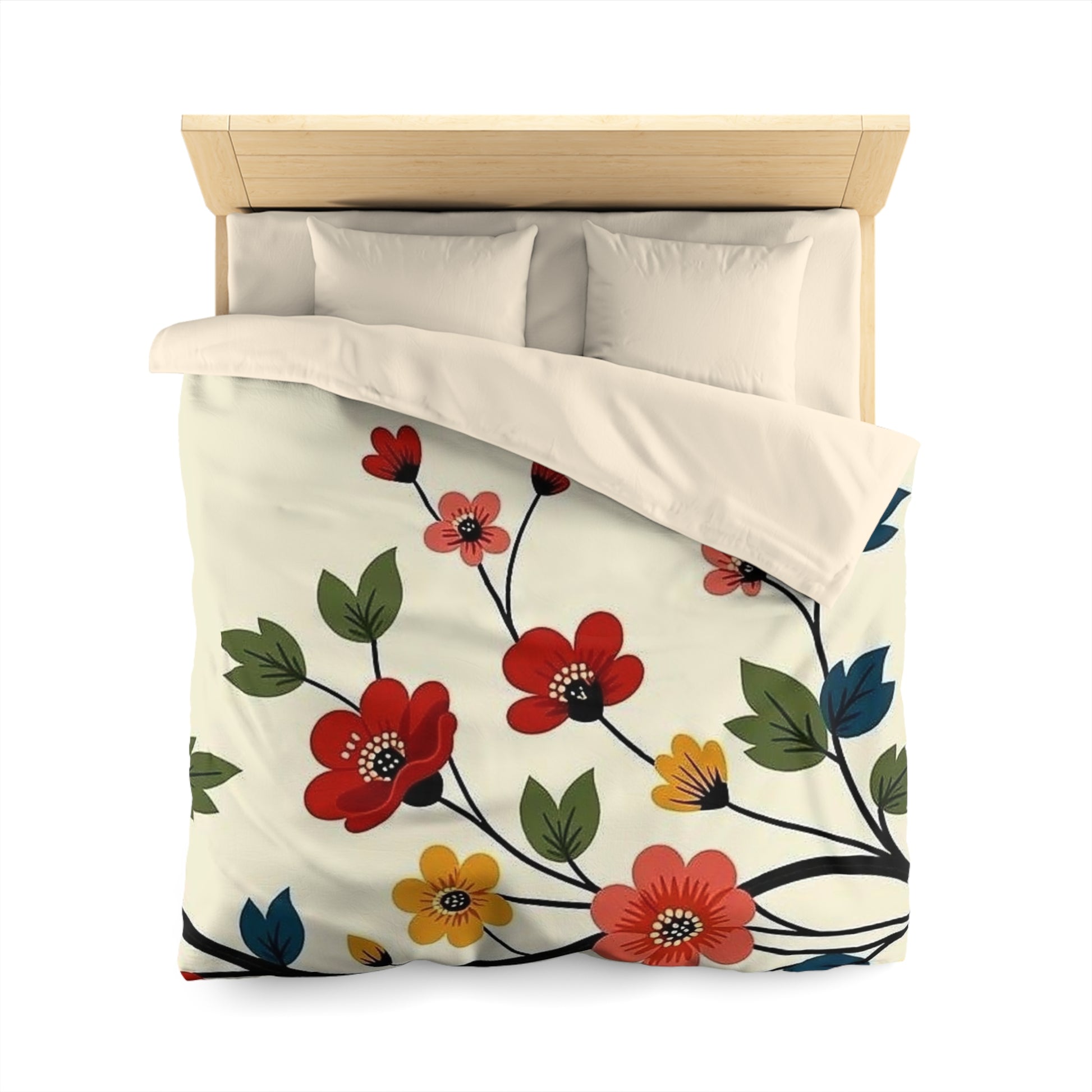 Floral Microfiber Duvet Cover