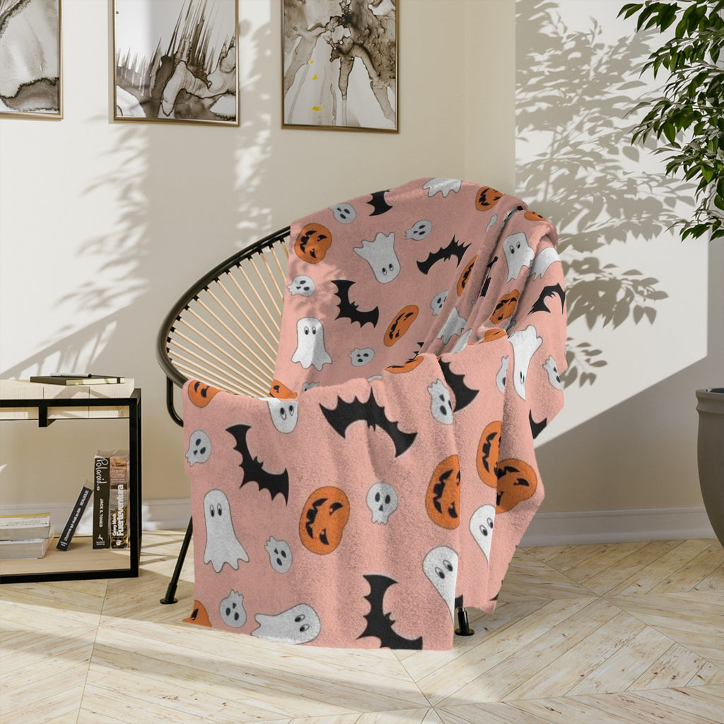 Spooky Halloween Blanket - Cute Ghosts & Pumpkins