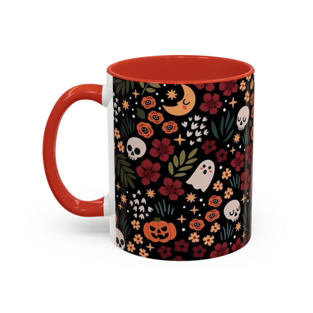 Spooky Floral Accent Coffee Mug - Halloween Gift