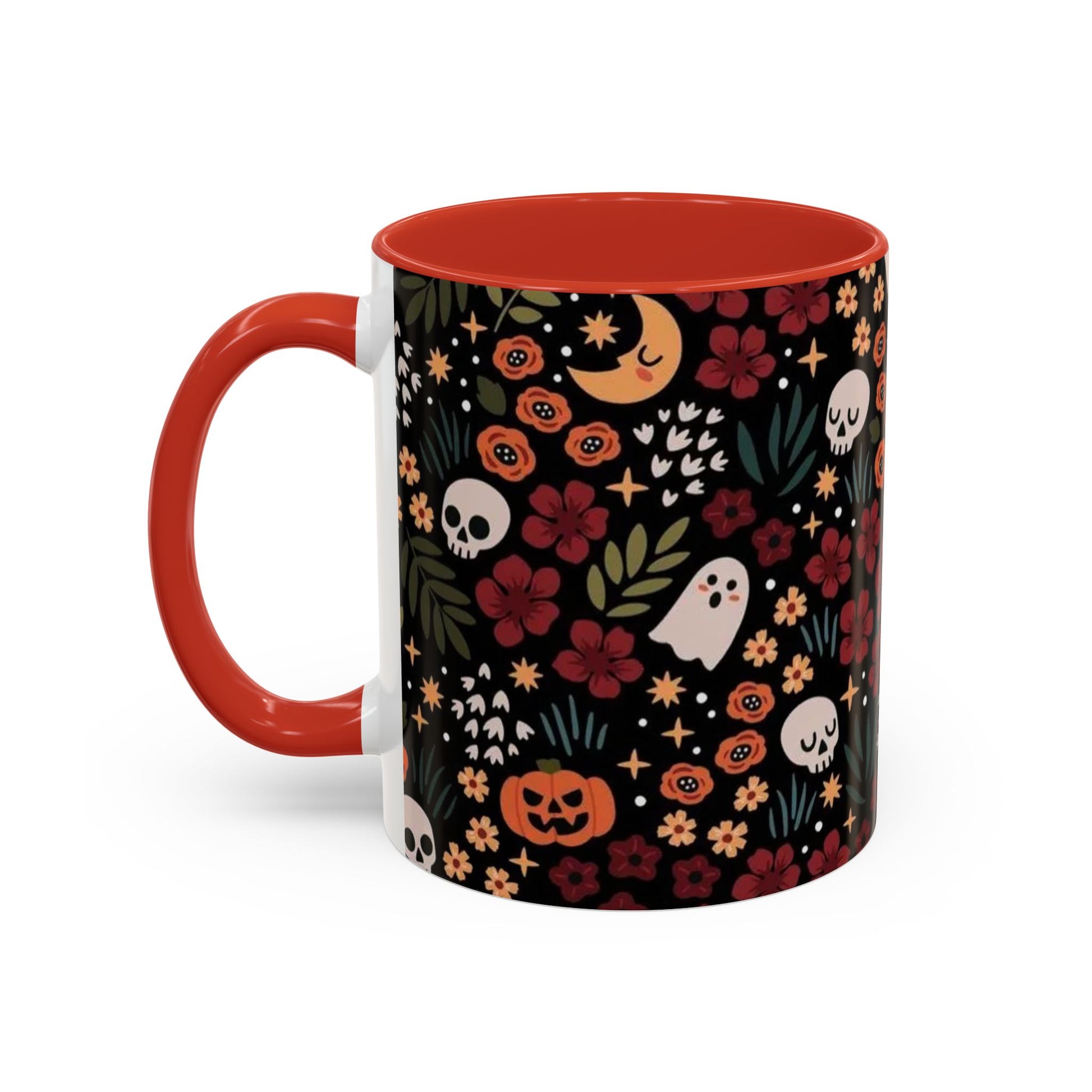 Spooky Floral Accent Coffee Mug - Halloween Gift
