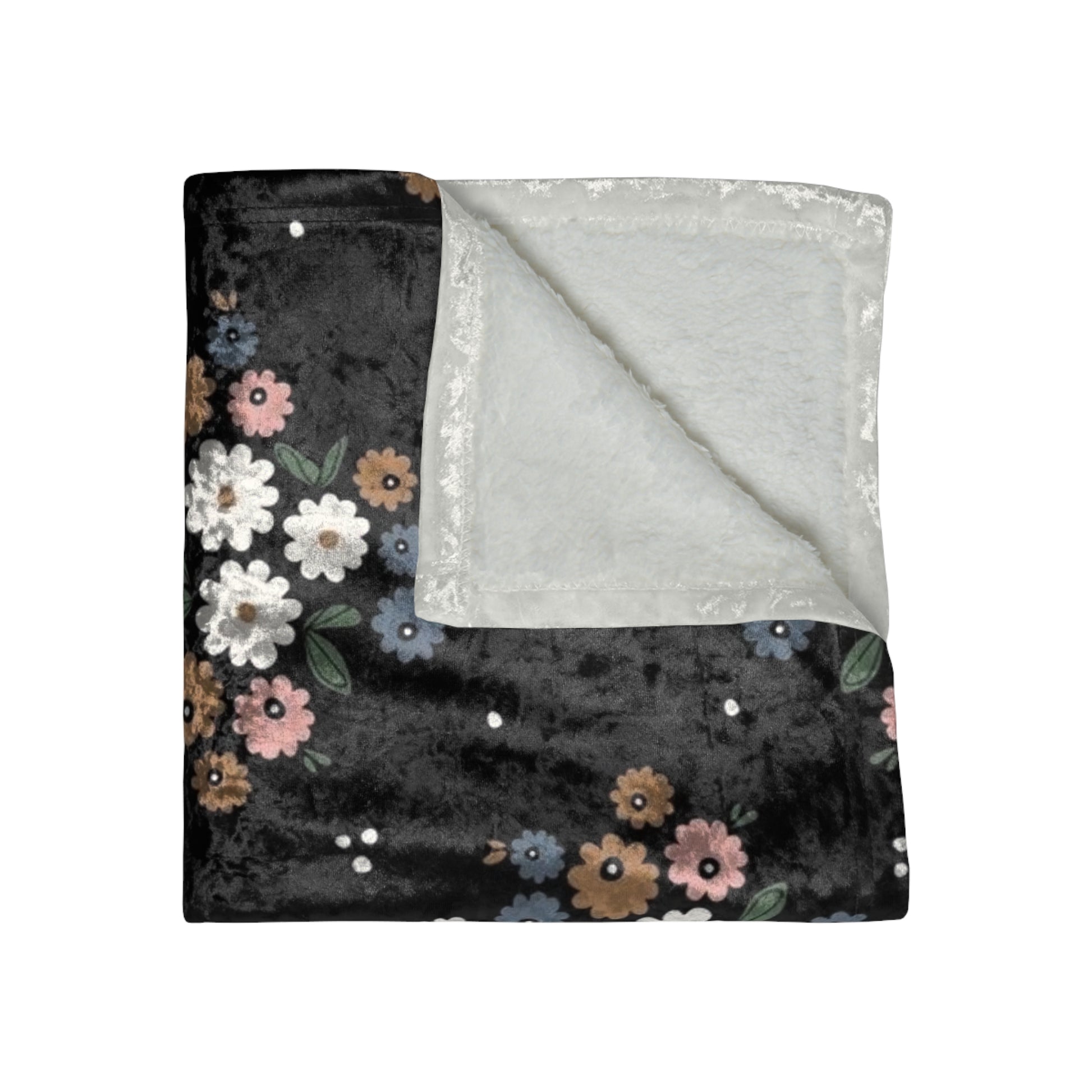 Floral Crushed Velvet Blanket | Cozy Floral Throw