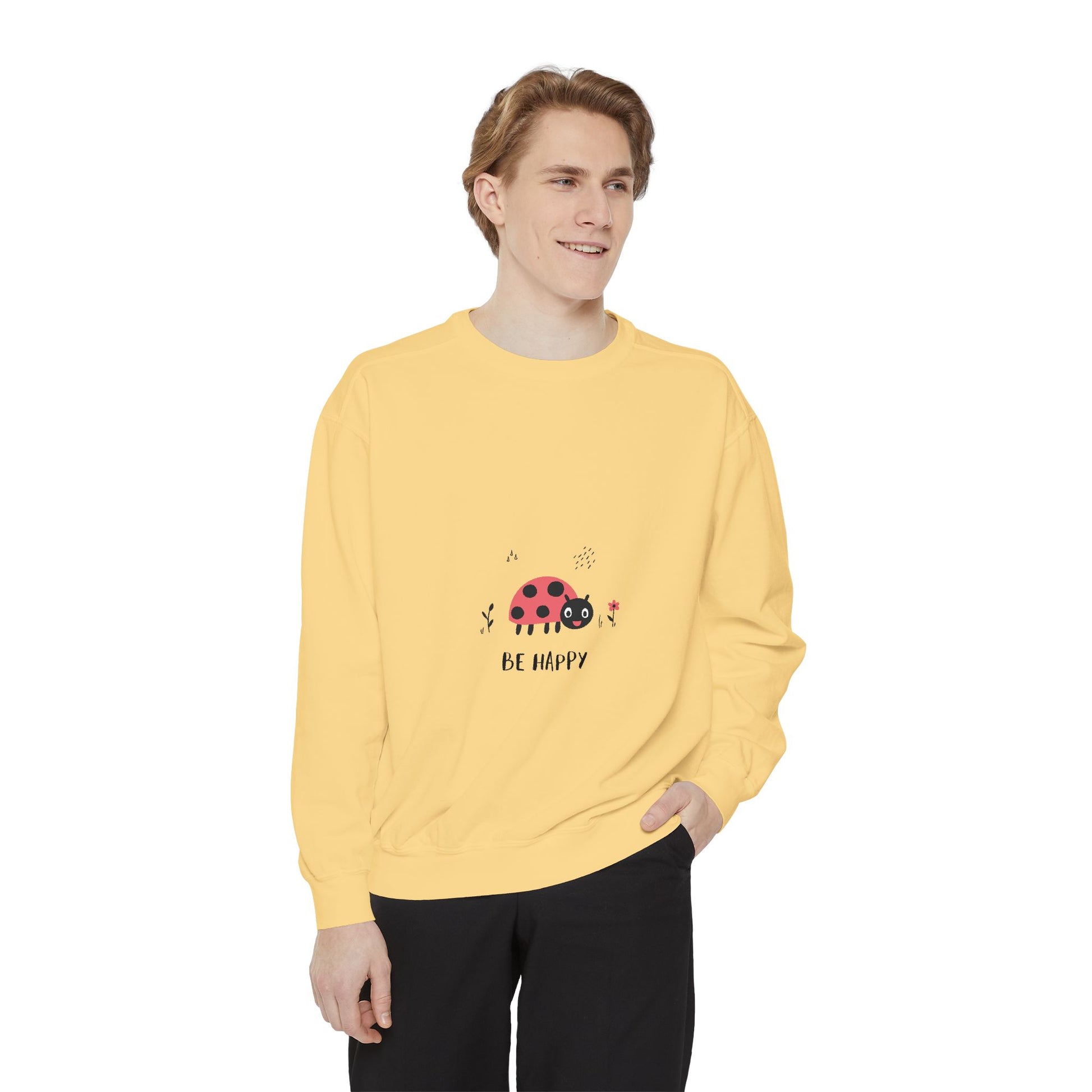 Happy Ladybug Garment-Dyed unisex Sweatshirt