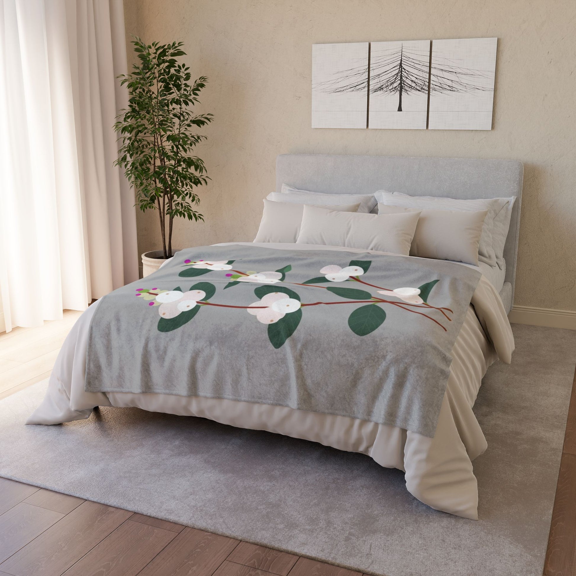 Cozy Floral Blanket with Soft Polyester - Perfect for Home Decor