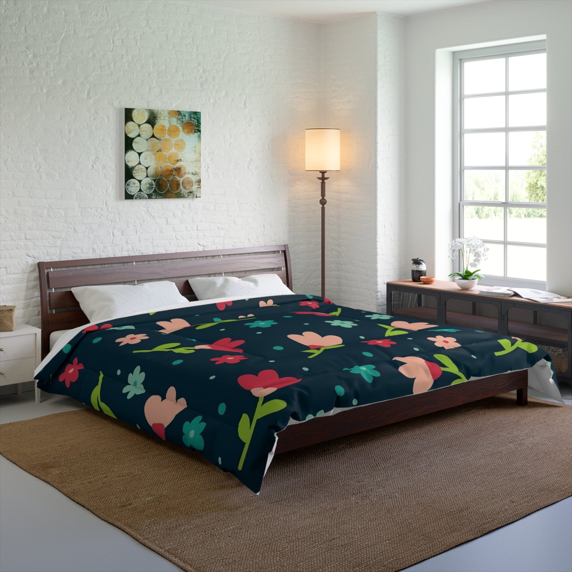 Floral Comforter -  Cozy Bedding Set