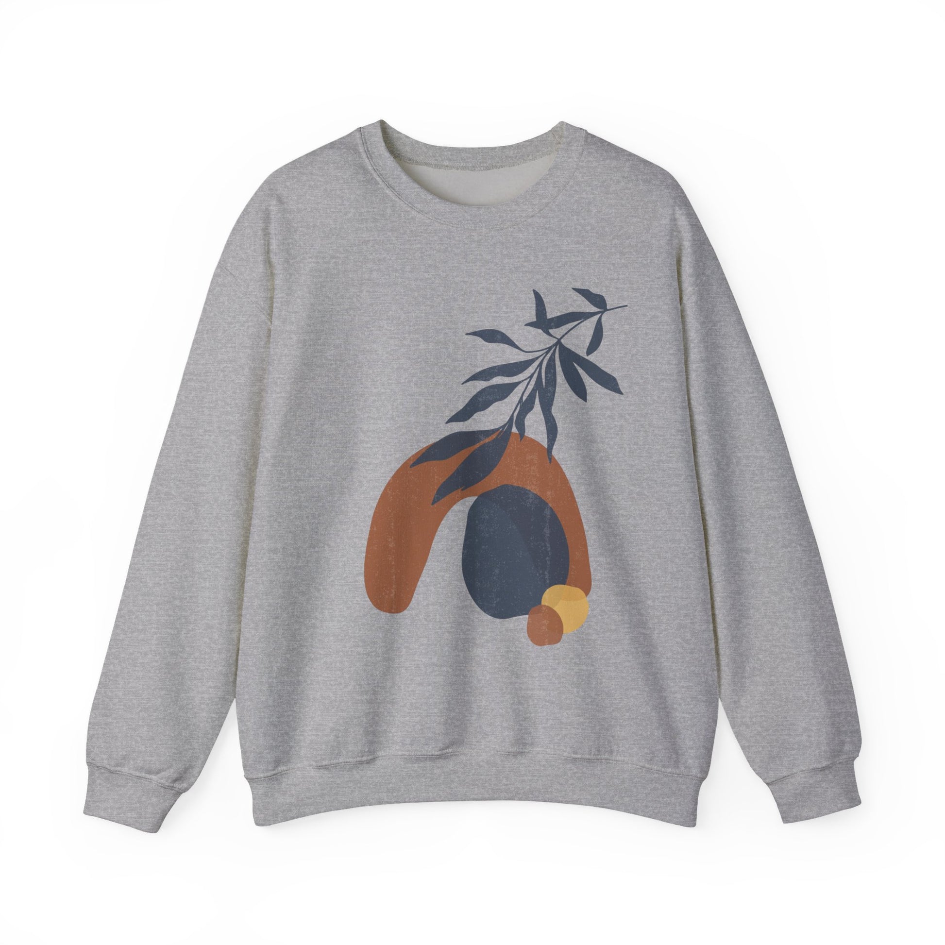 Artistic Leaf Design Crewneck Sweatshirt