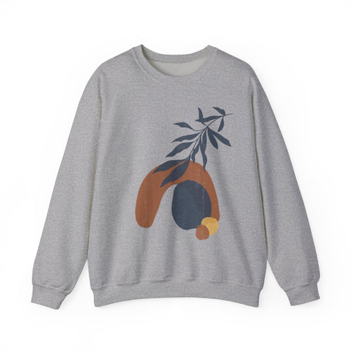 Artistic Leaf Design Crewneck Sweatshirt