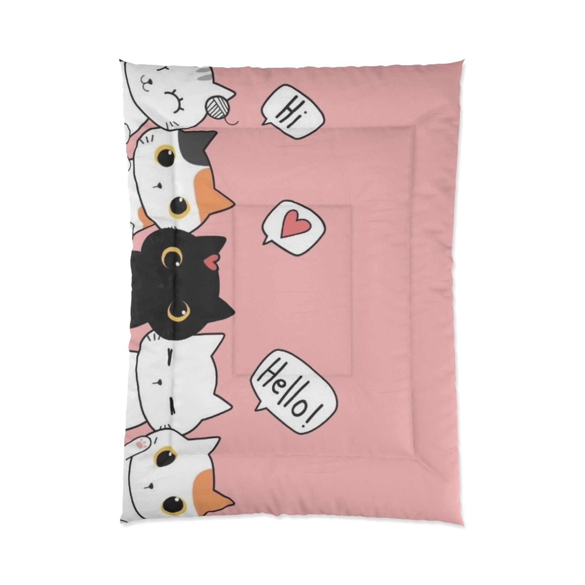 Cute Cat Comforter, Cozy Cat-Themed Bed Cover