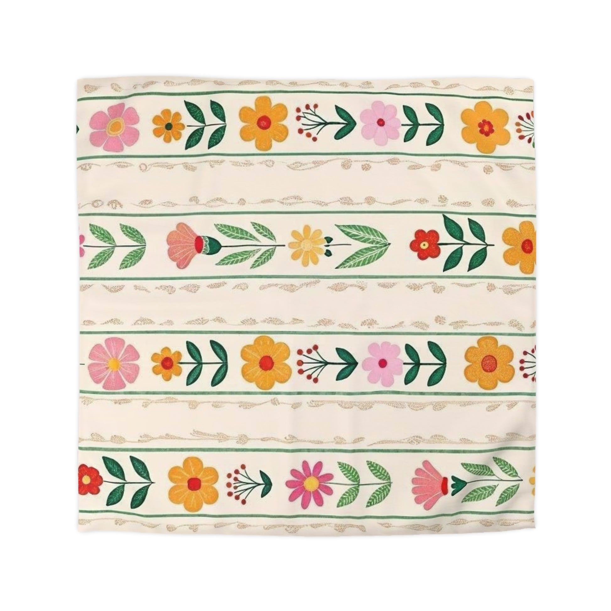 Colorful Floral Microfiber Duvet Cover