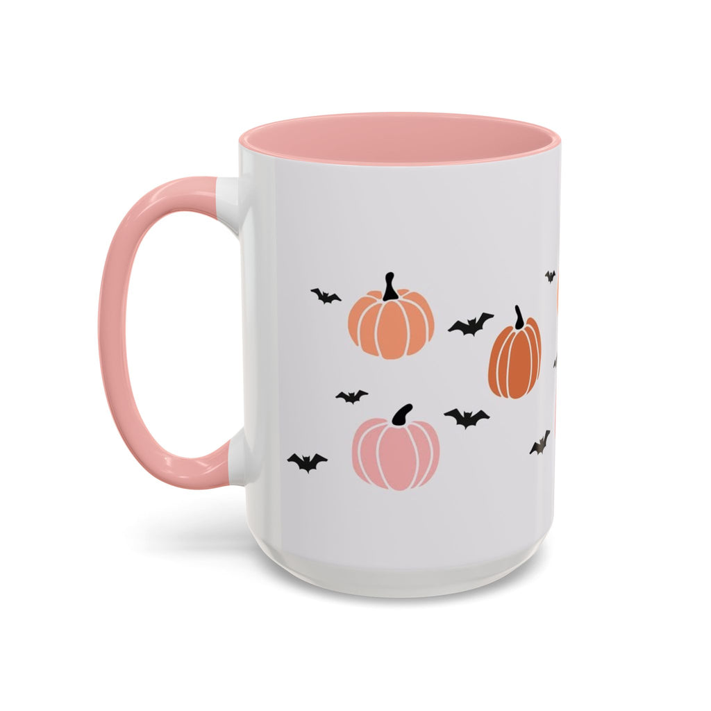 Halloween Accent Coffee Mug with Pumpkins and Bats