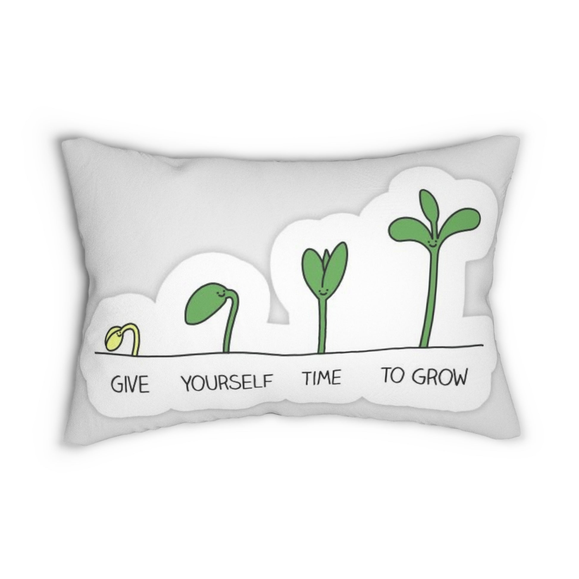 Motivational Lumbar Pillow - 'Give Yourself Time to Grow'
