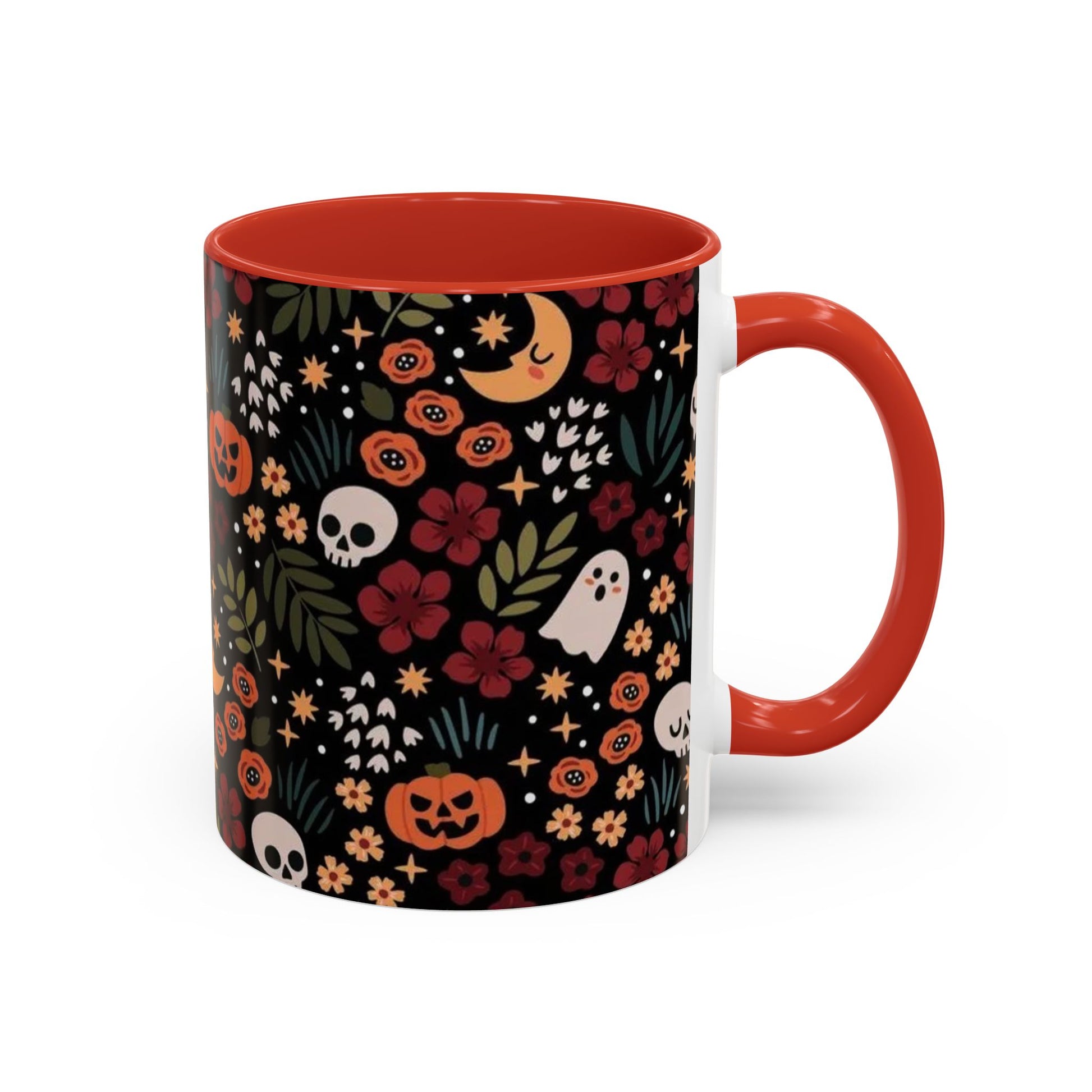 Spooky Floral Accent Coffee Mug - Halloween Gift