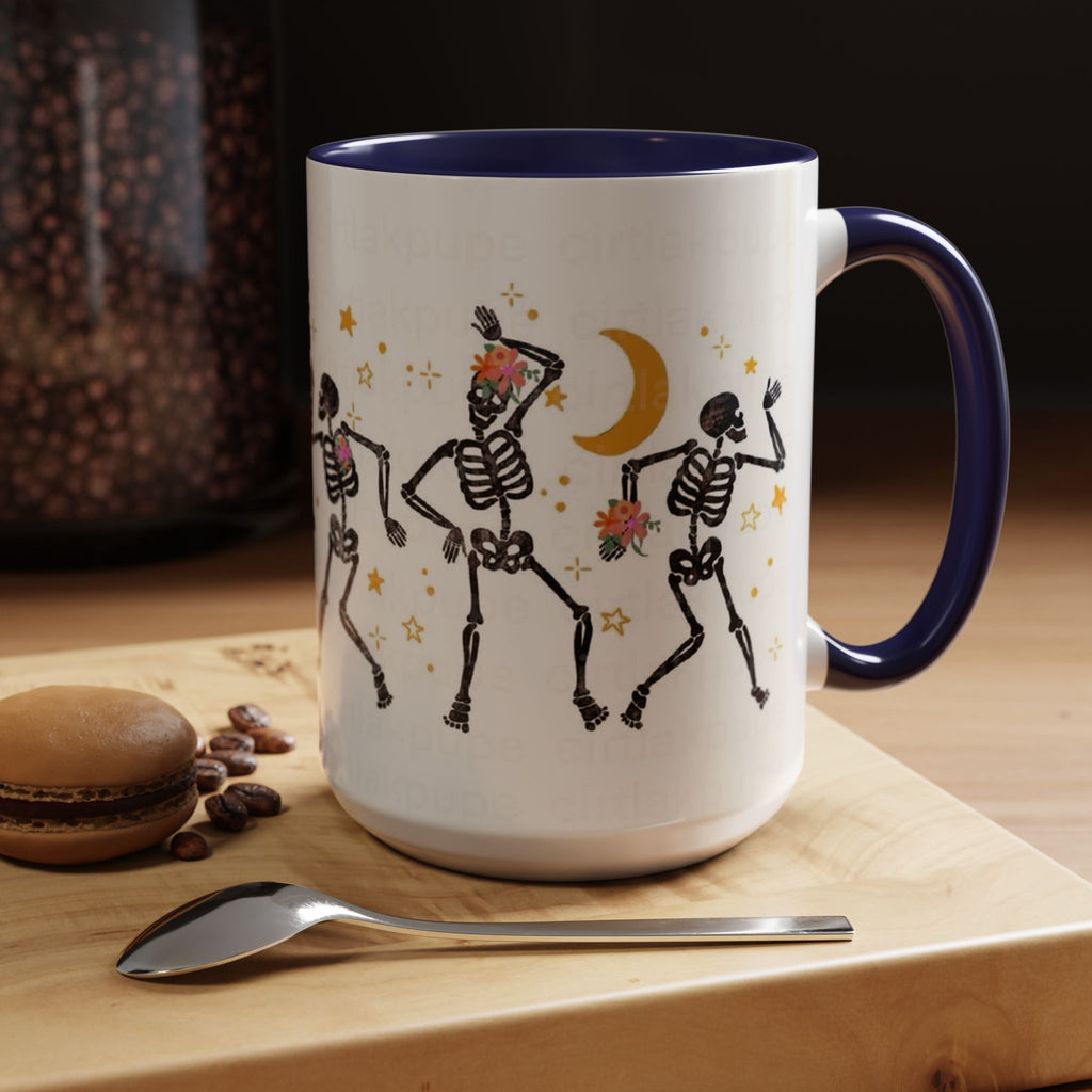 Whimsical Skeleton Dancing Mug - Perfect for Halloween