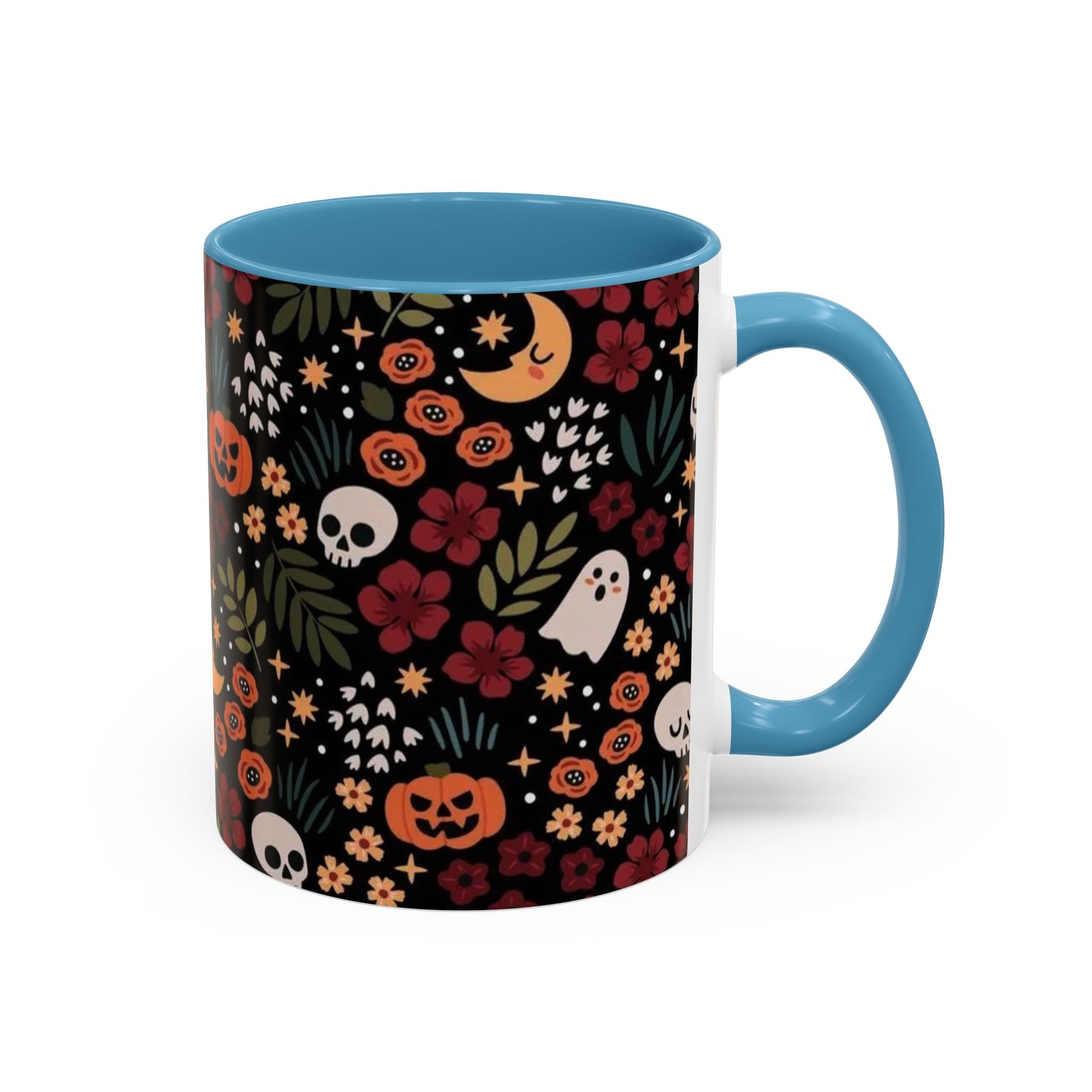 Spooky Floral Accent Coffee Mug - Halloween Gift