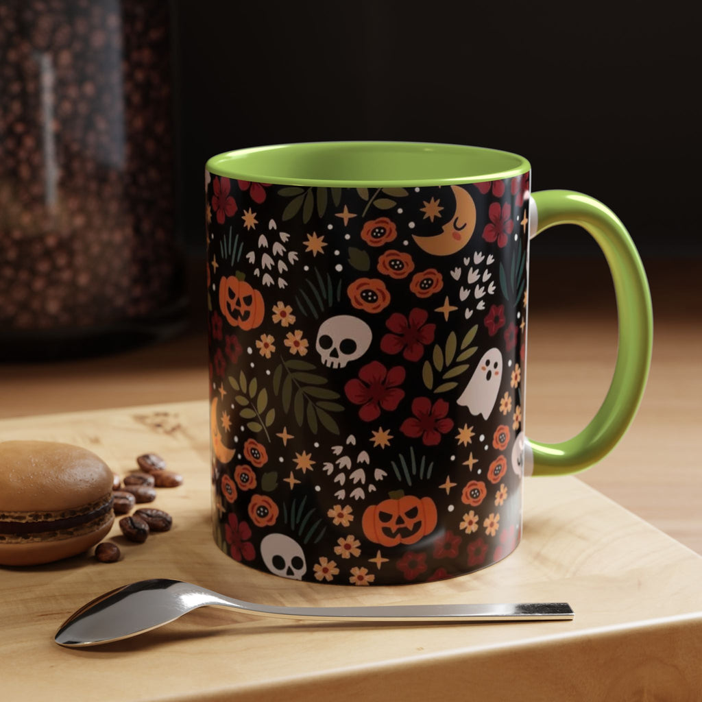 Spooky Floral Accent Coffee Mug - Halloween Gift