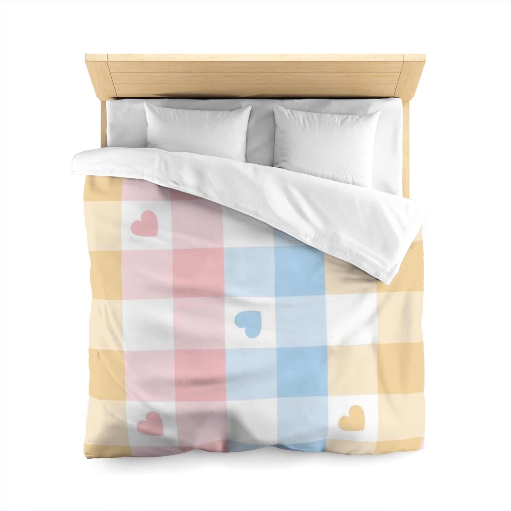Cozy Heart Plaid Microfiber Duvet Cover