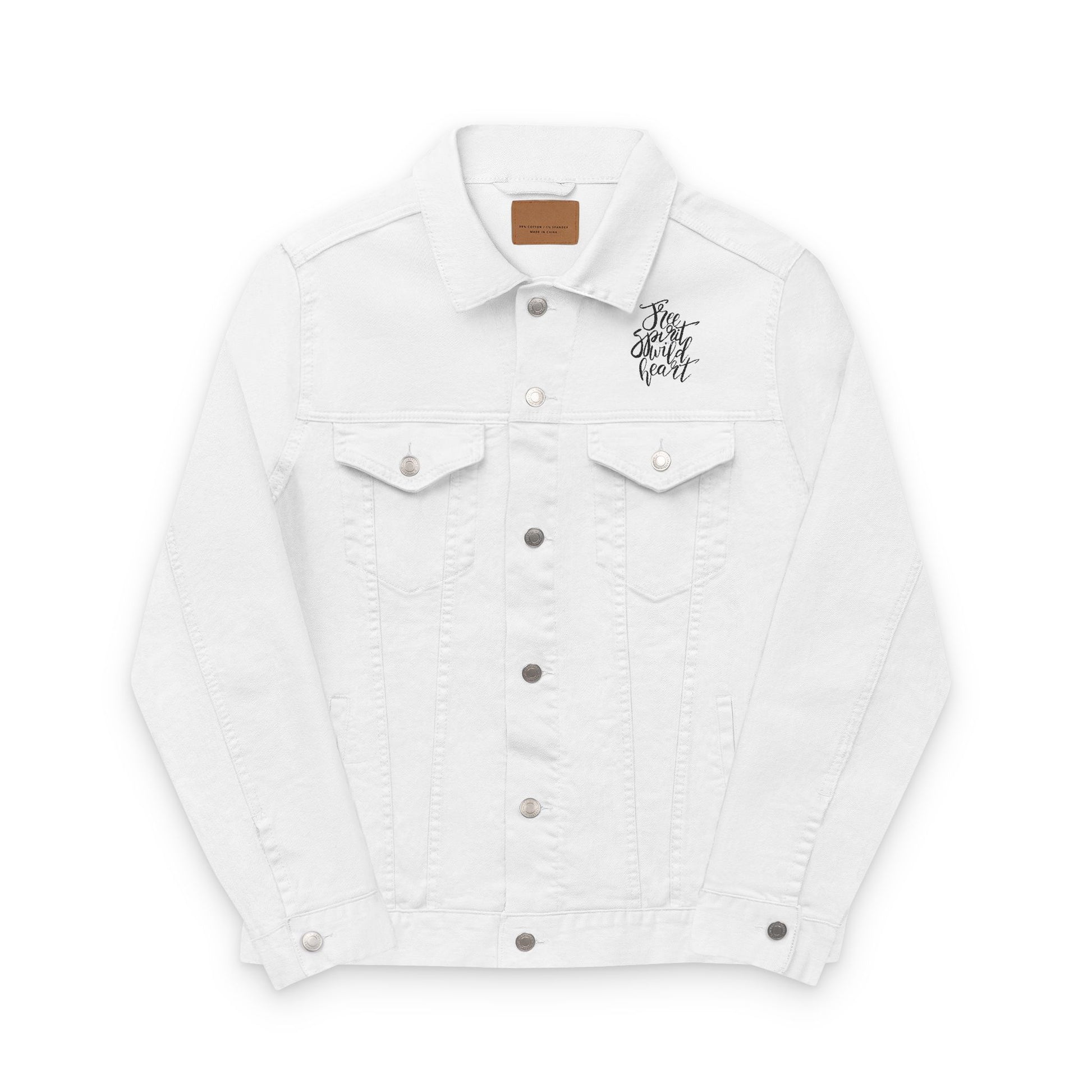 Embroidered Denim unisex Jacket with Butterfly design