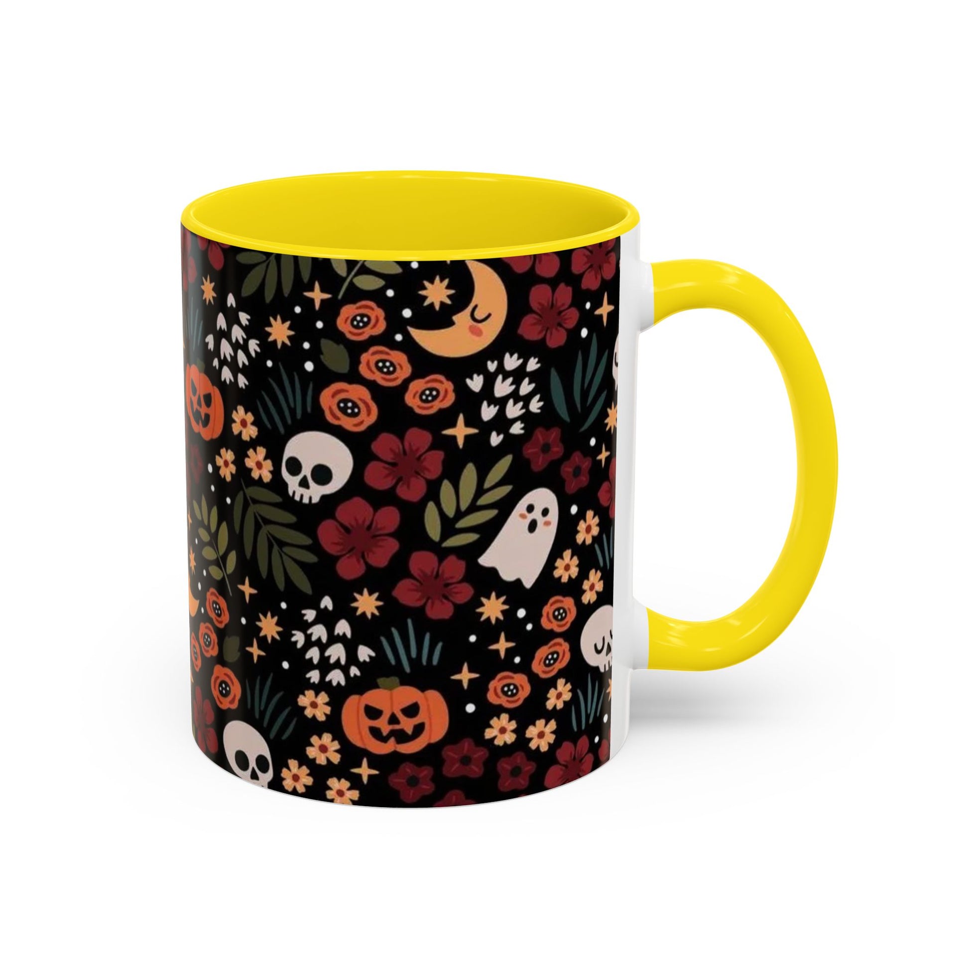 Spooky Floral Accent Coffee Mug - Halloween Gift