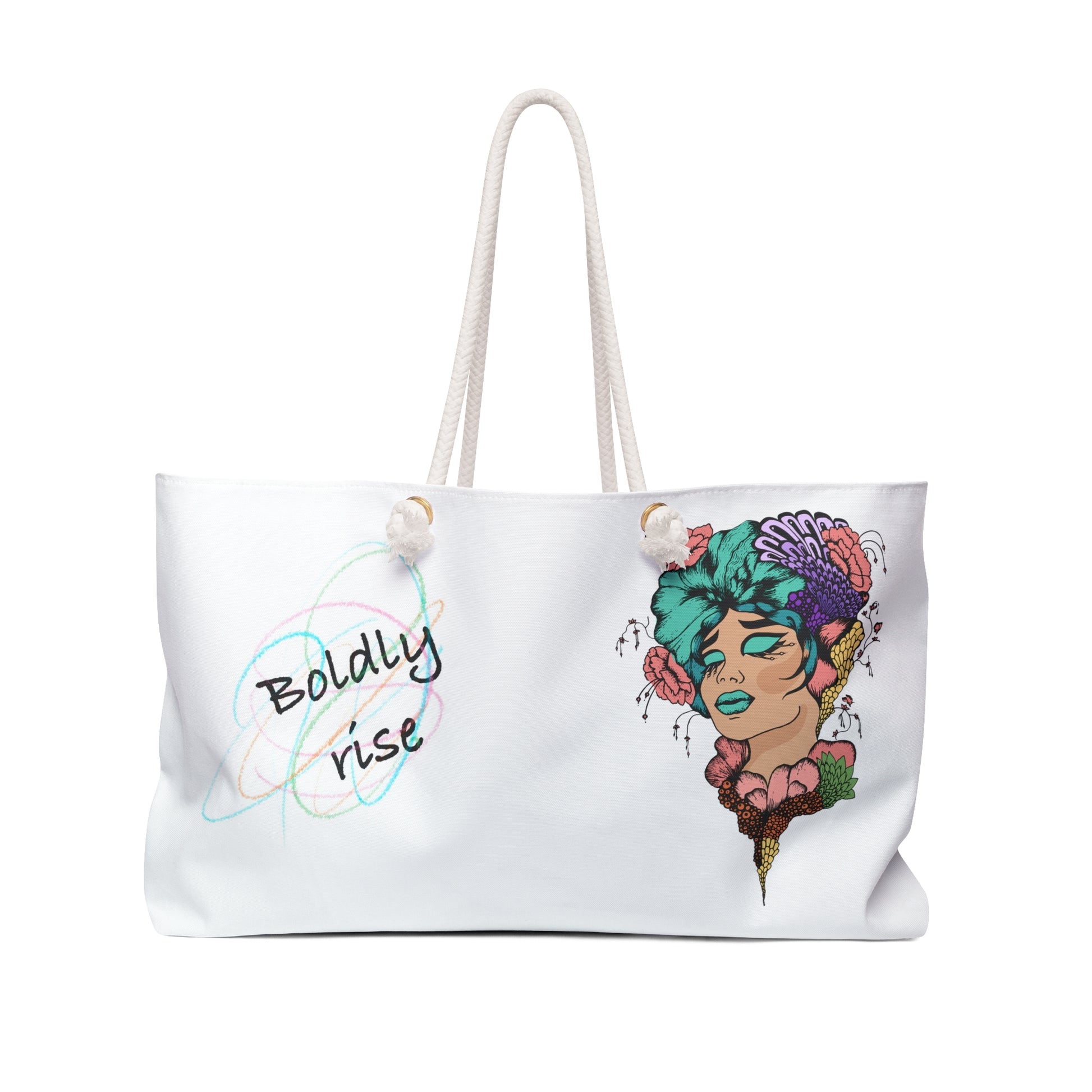 Boldly Rise Boho Travel Tote Bag