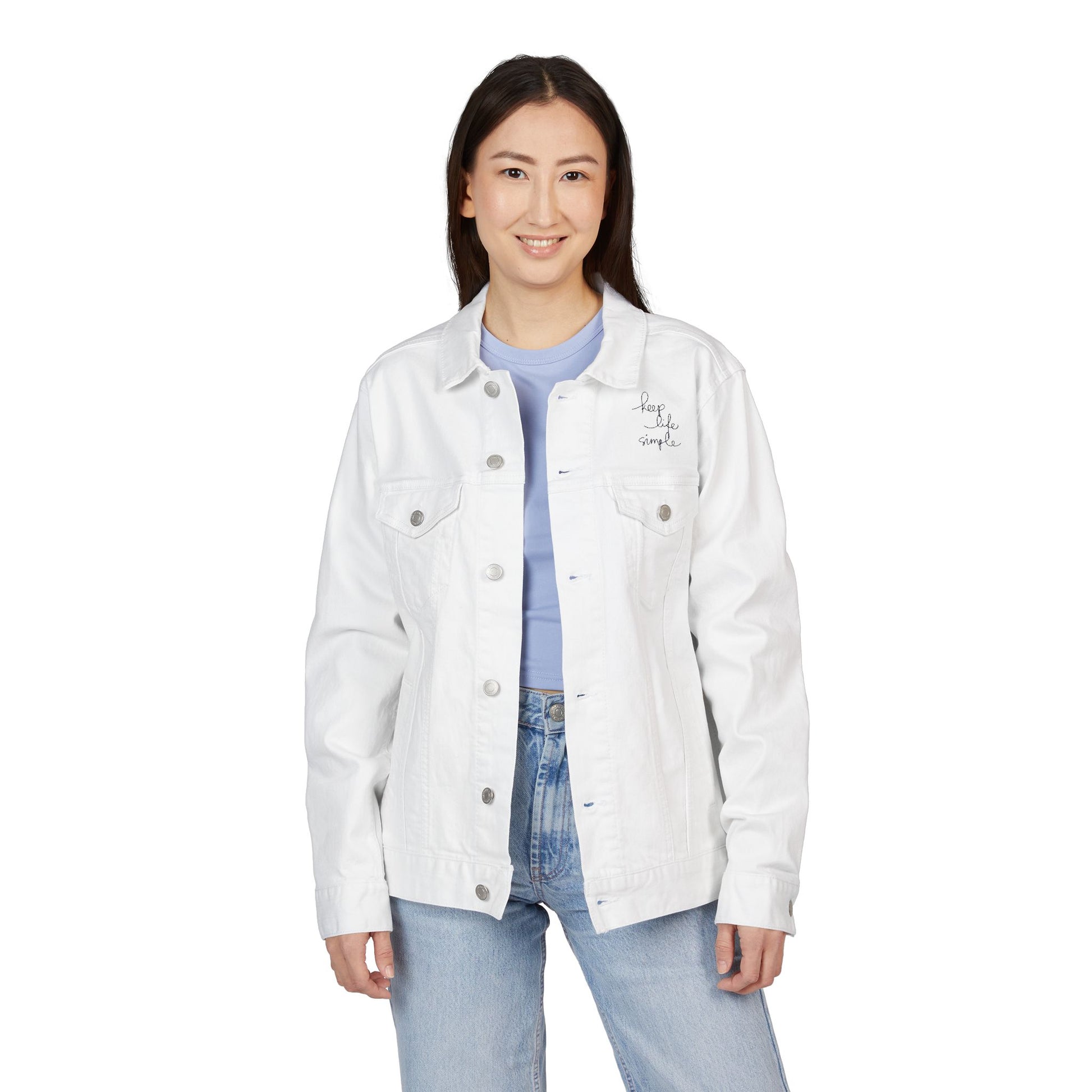 Chic Embroidered unisex Denim Jacket