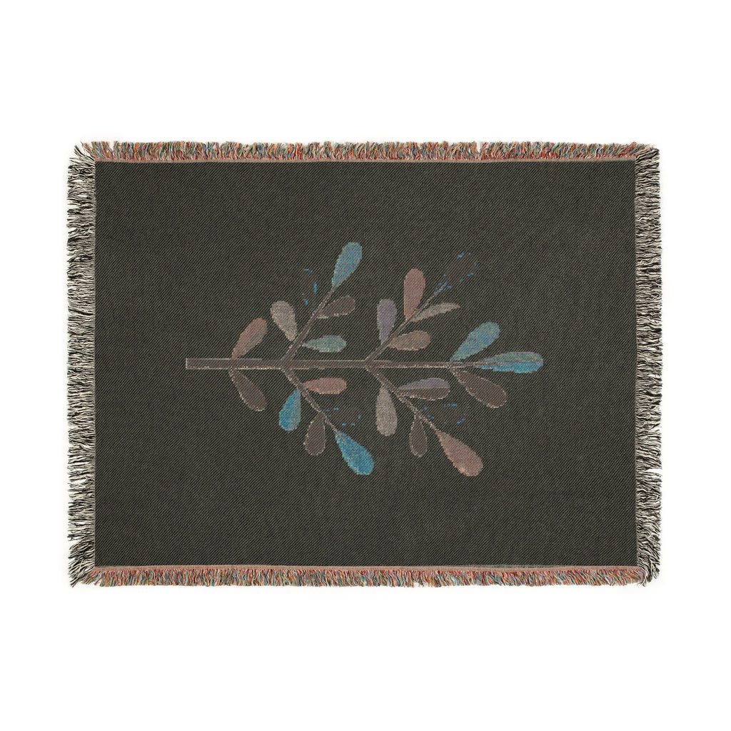 Cozy Woven Blanket with Leaf Design