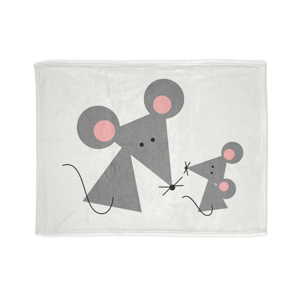 Adorable Mouse Family Blanket | Soft Polyester Throw |