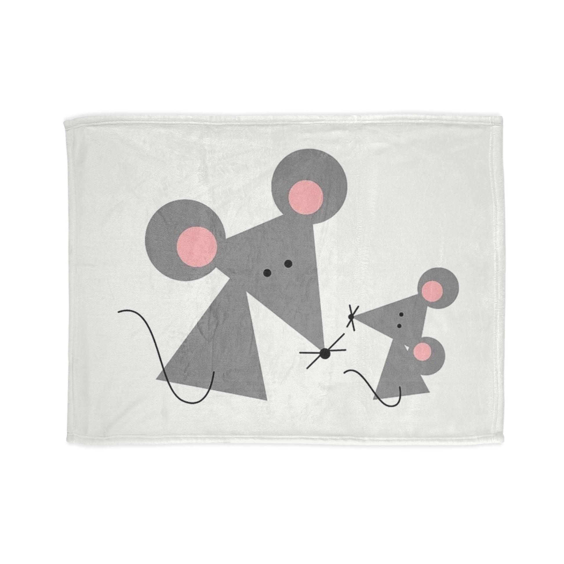 Adorable Mouse Family Blanket | Soft Polyester Throw |