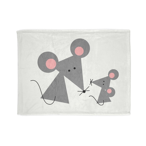 Adorable Mouse Family Blanket | Soft Polyester Throw |