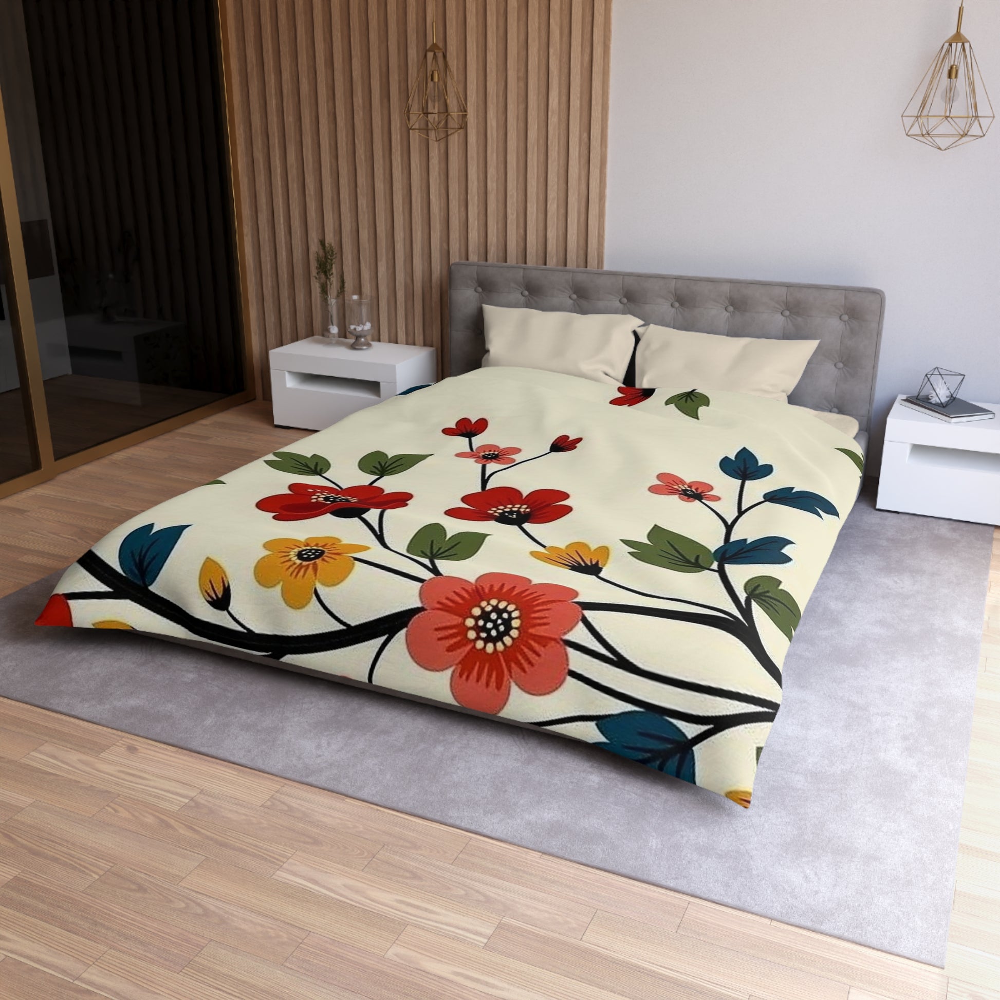 Floral Microfiber Duvet Cover