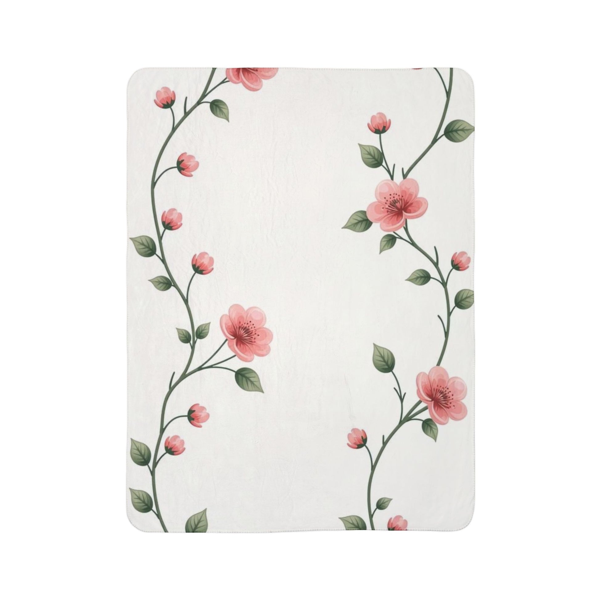 Cozy Floral Fleece Sherpa Blanket | Soft Throw for Home
