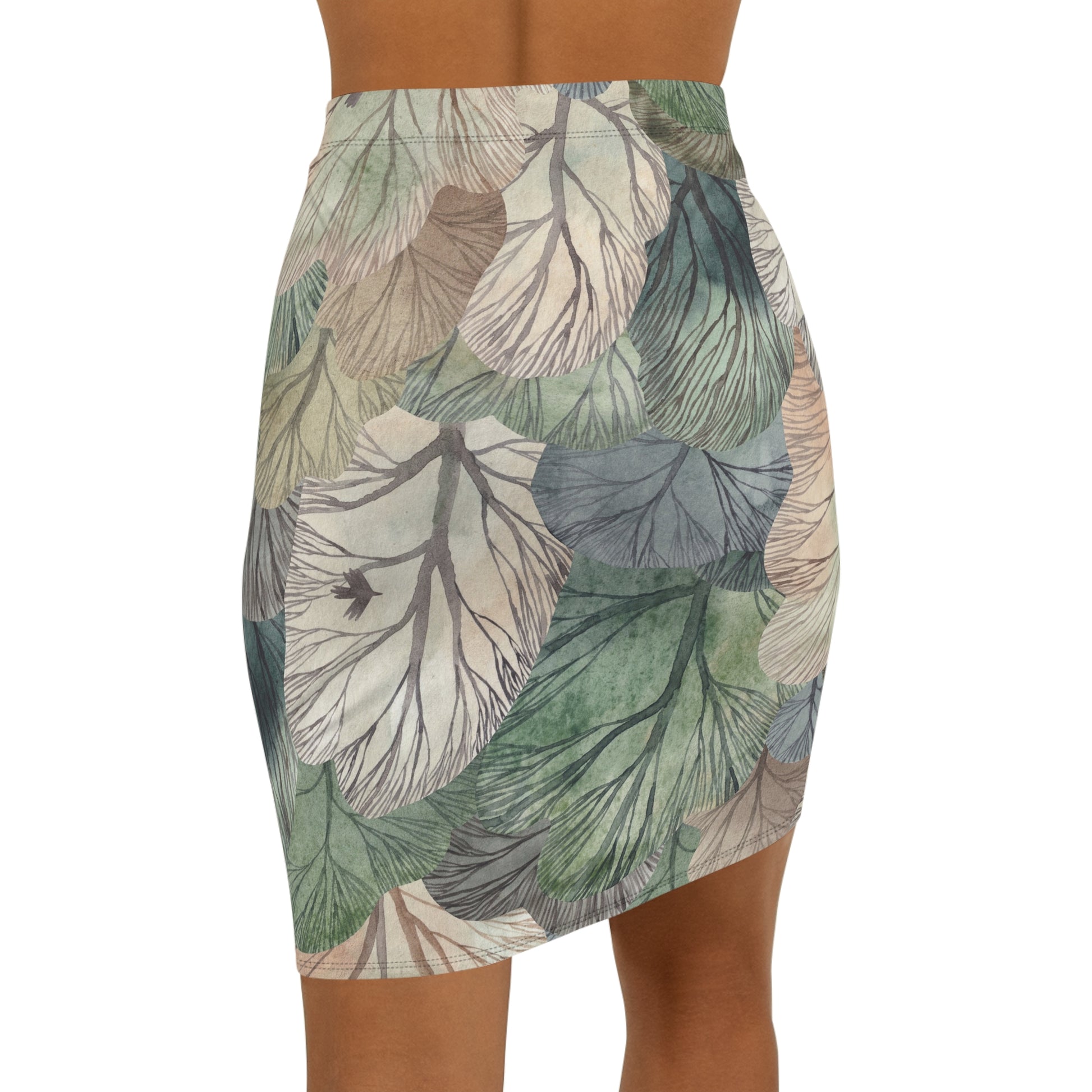 Mid-Waist Floral Pencil Skirt