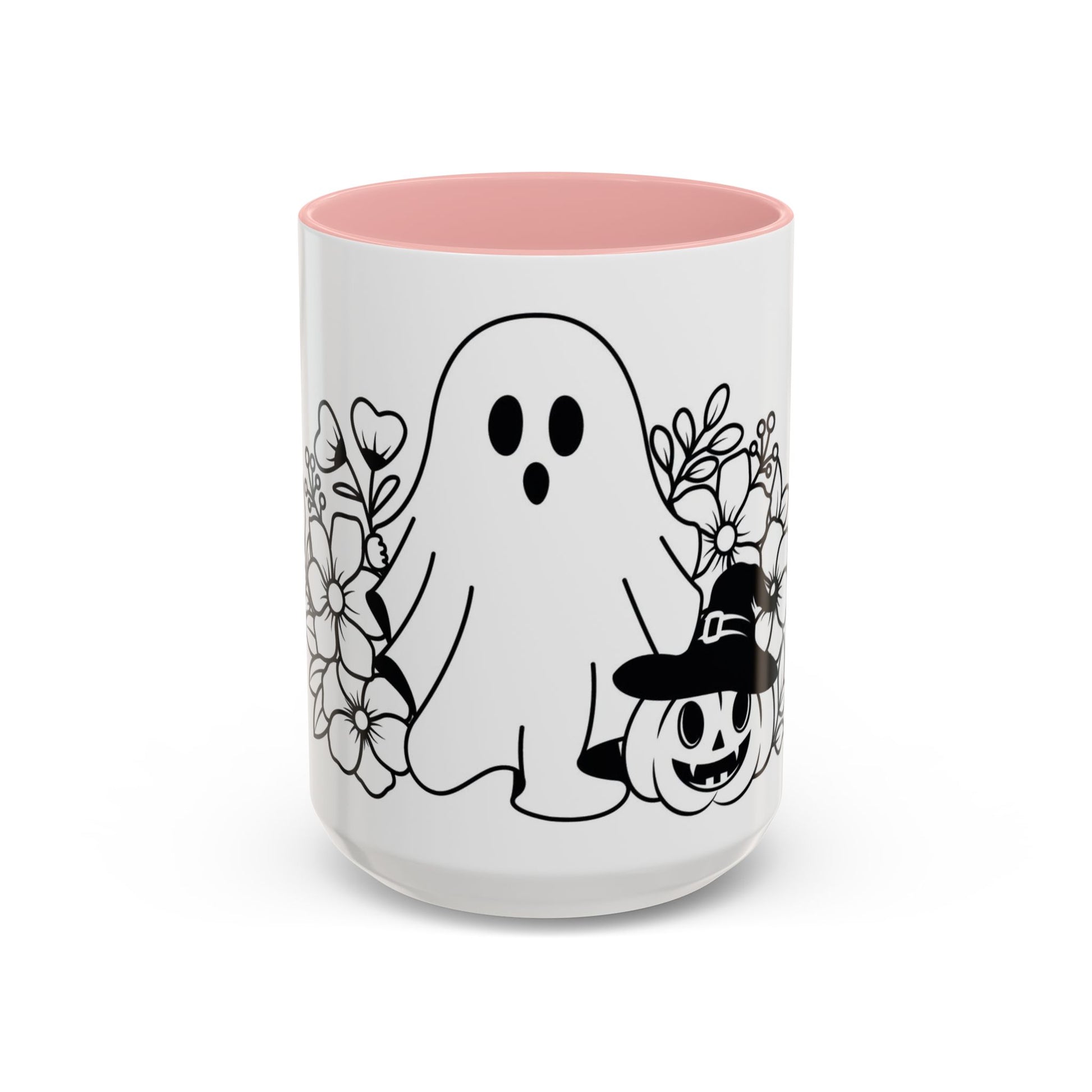 Spooky Halloween Coffee Mug - Ghost and Pumpkin Design