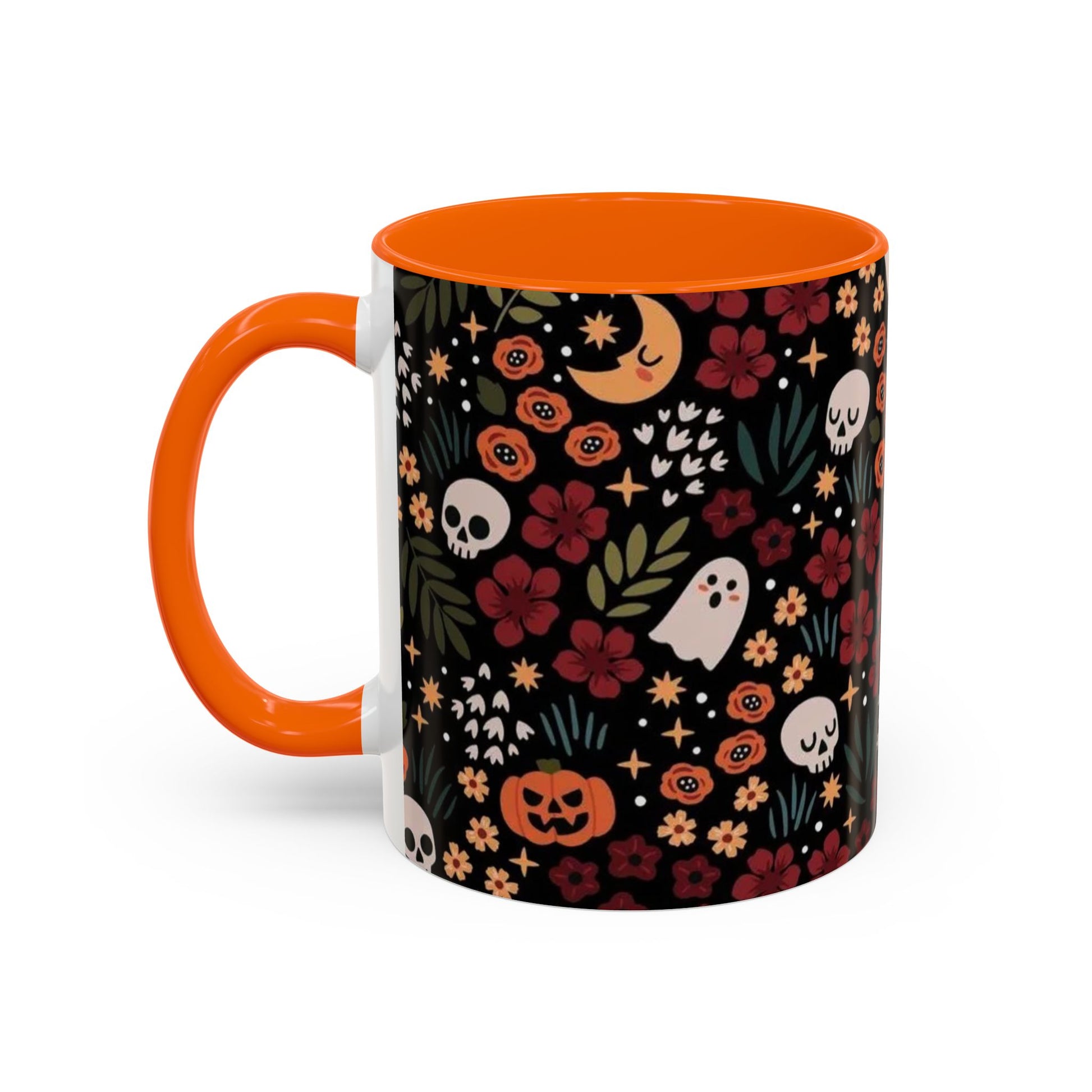 Spooky Floral Accent Coffee Mug - Halloween Gift