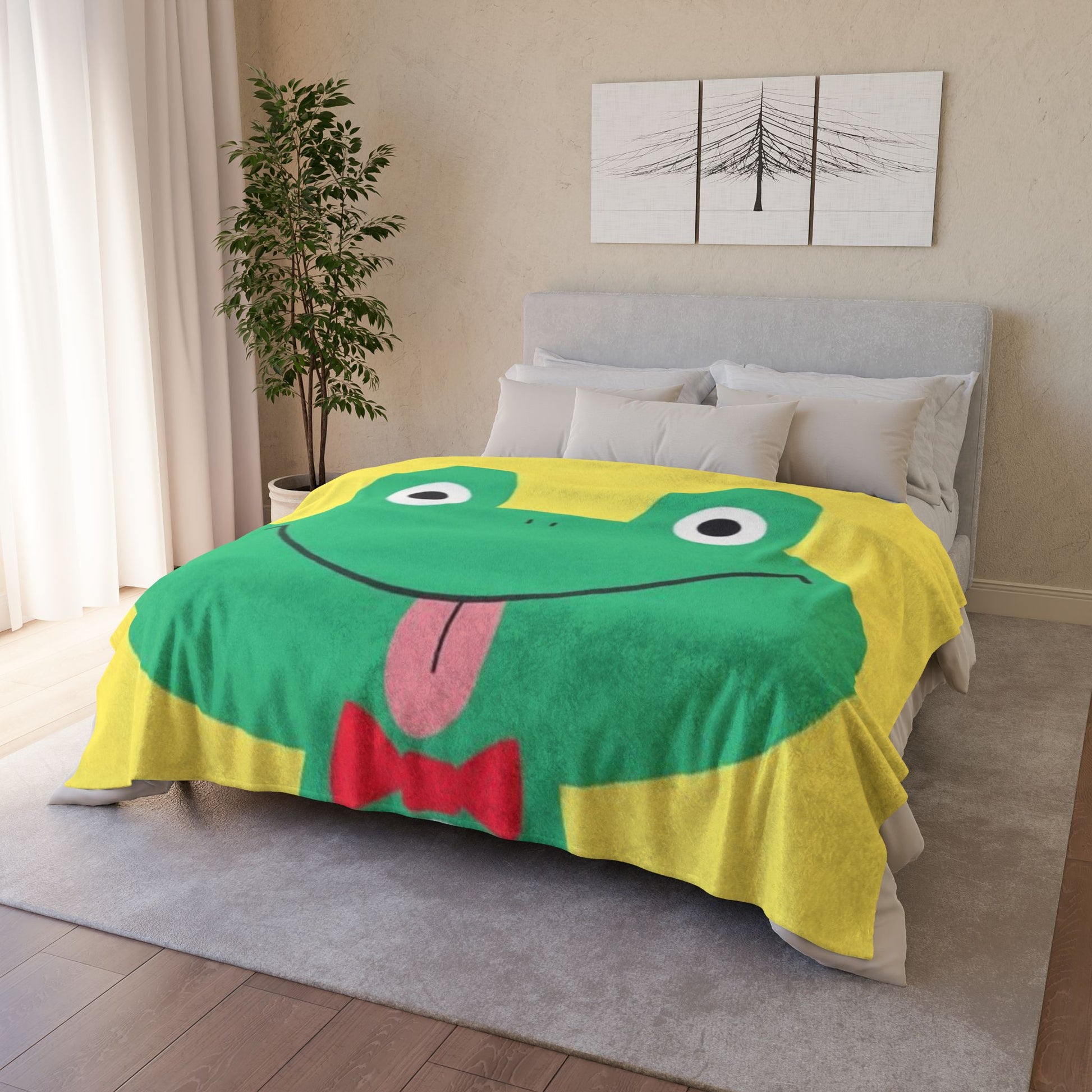 Frog Plush Blanket - Soft, Cozy, Kids Room Decor