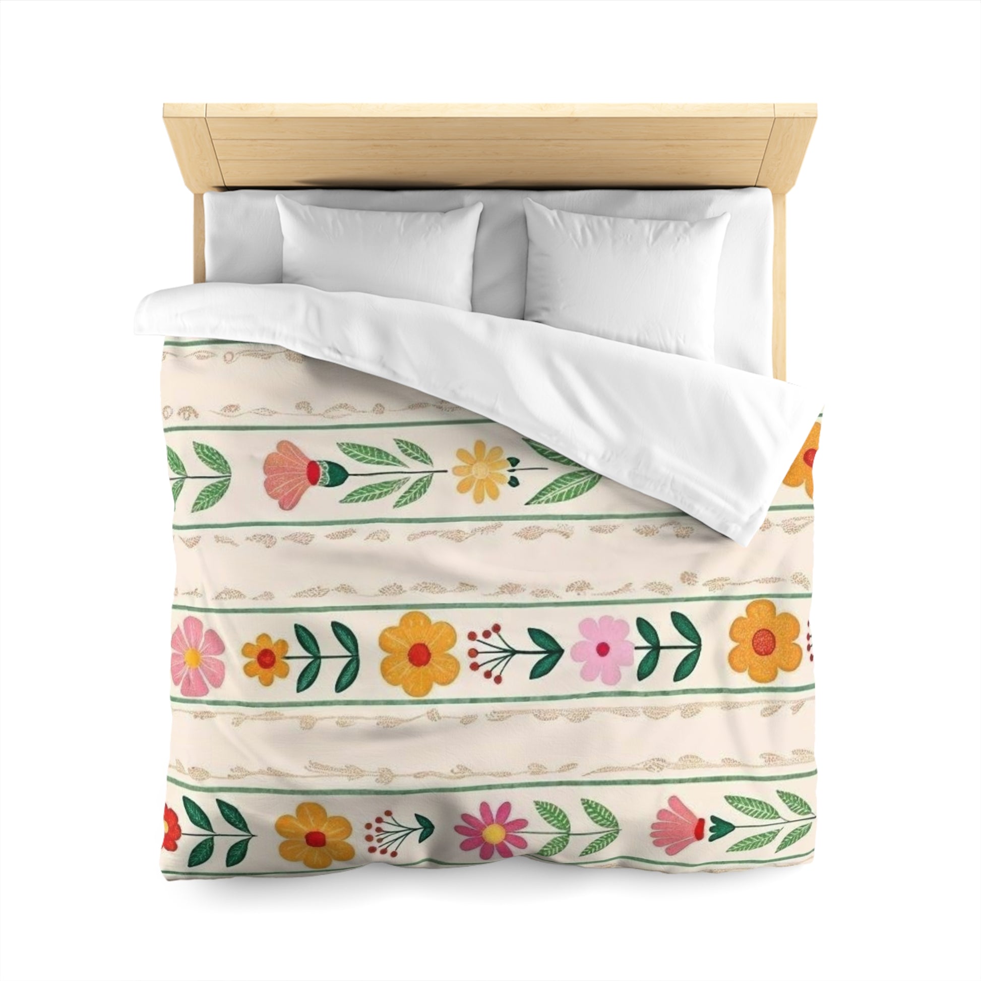 Colorful Floral Microfiber Duvet Cover