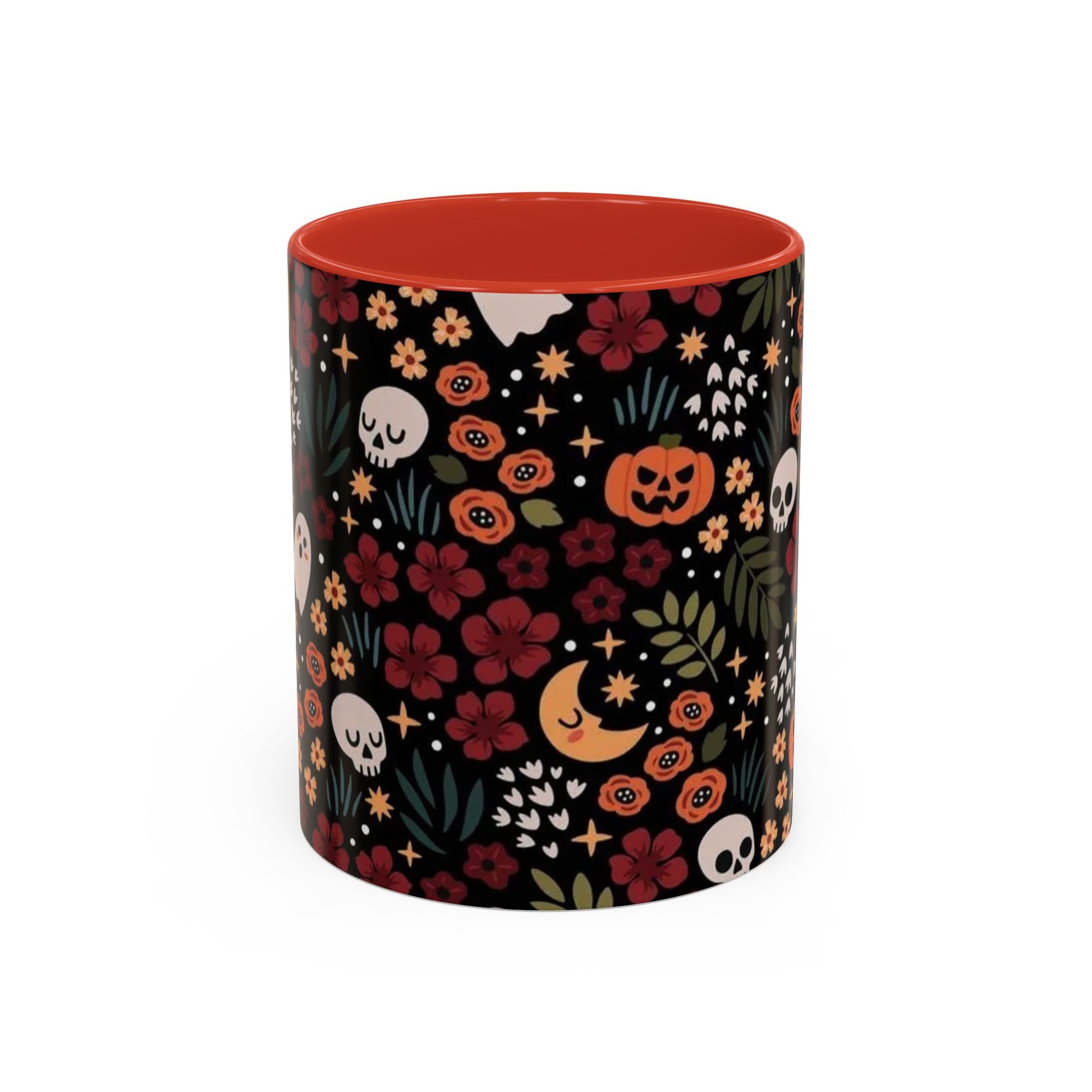 Spooky Floral Accent Coffee Mug - Halloween Gift
