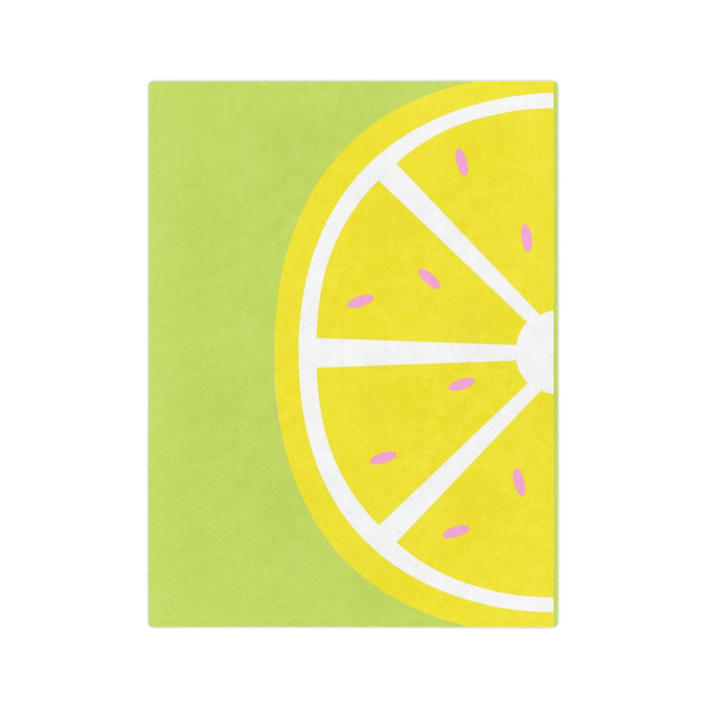 Lemon Slice Velveteen Microfiber Blanket | Cozy Home Decor