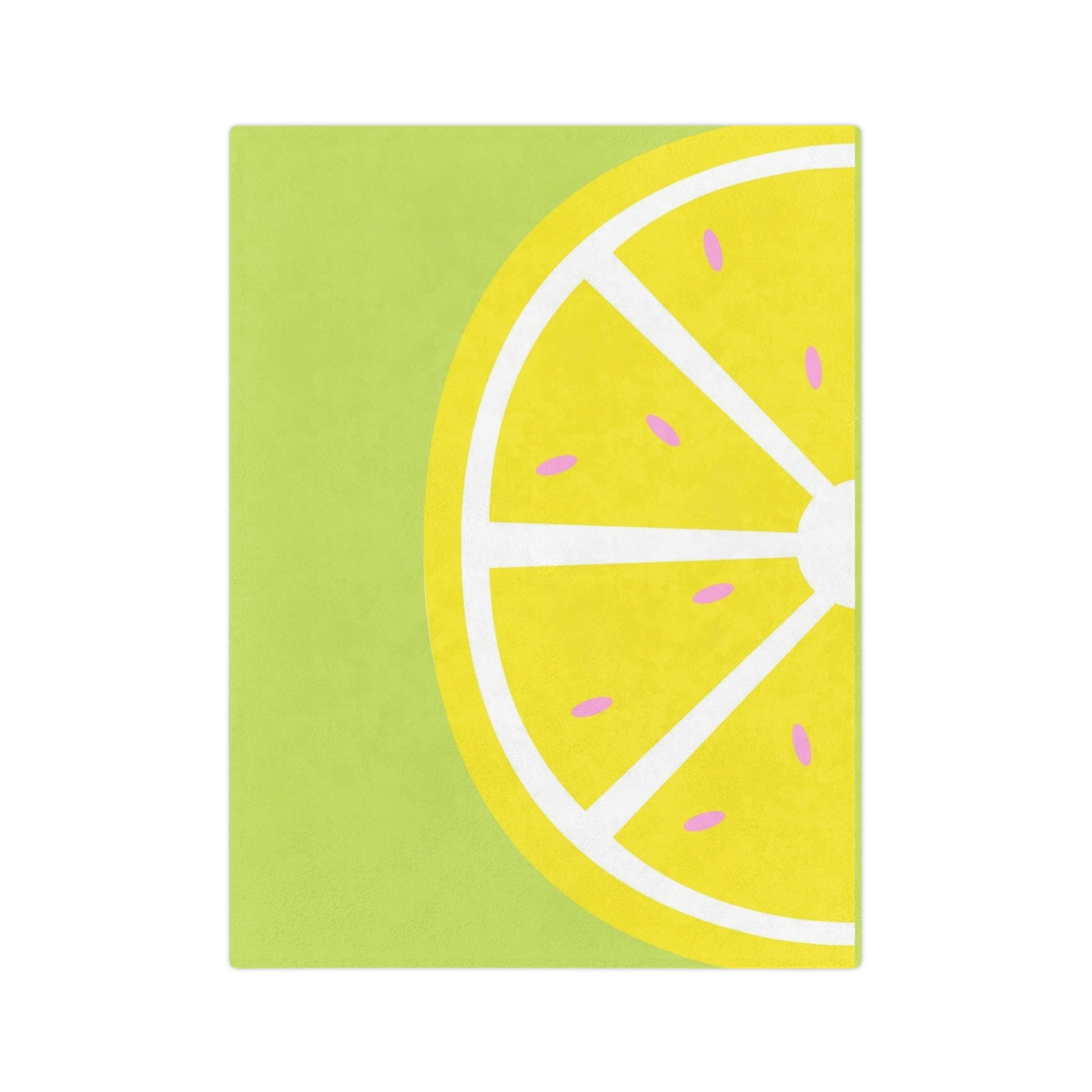 Lemon Slice Velveteen Microfiber Blanket | Cozy Home Decor
