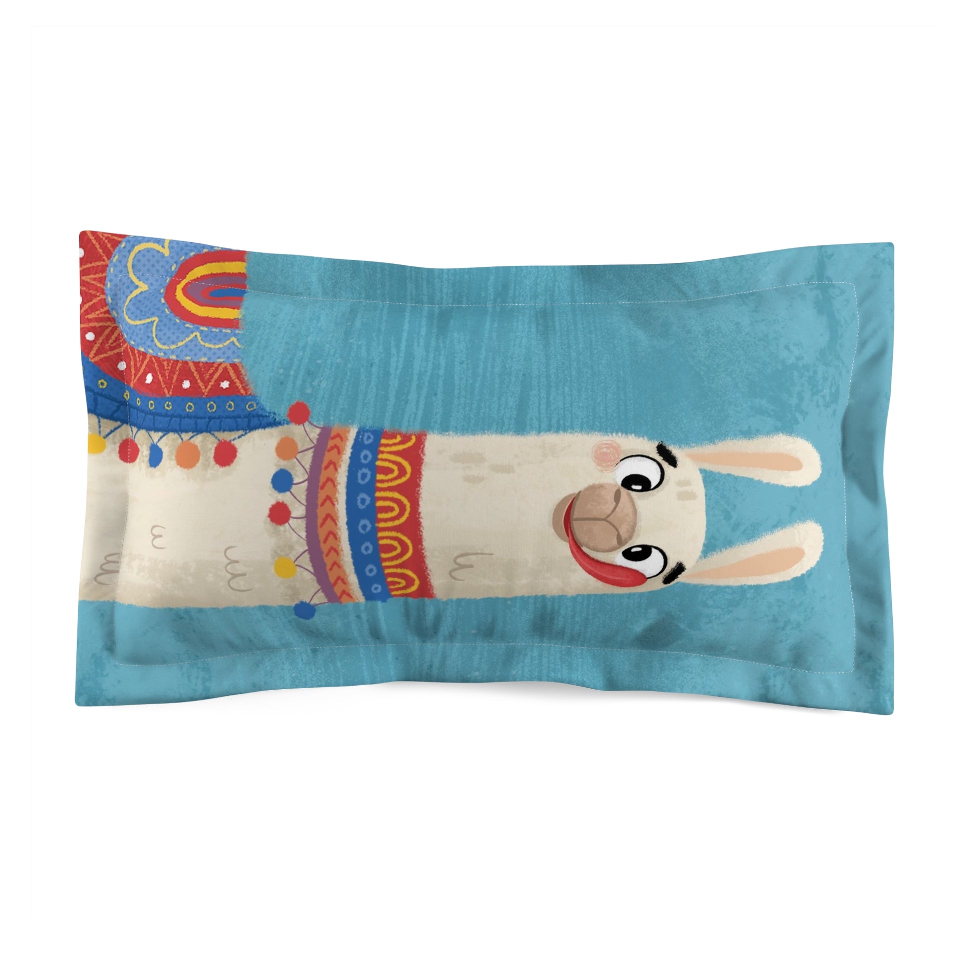 Colorful Llama Microfiber Pillow Sham for Kids