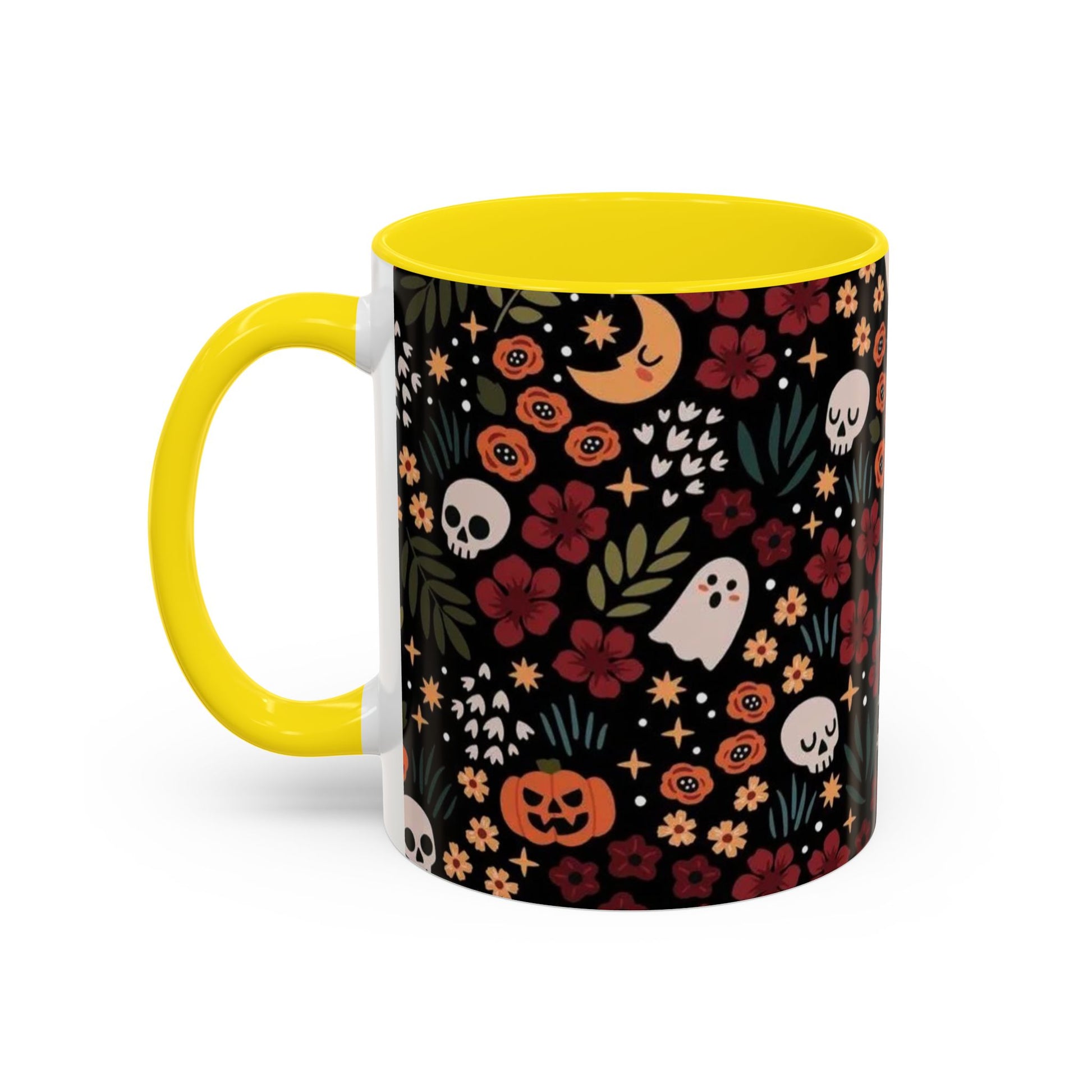 Spooky Floral Accent Coffee Mug - Halloween Gift