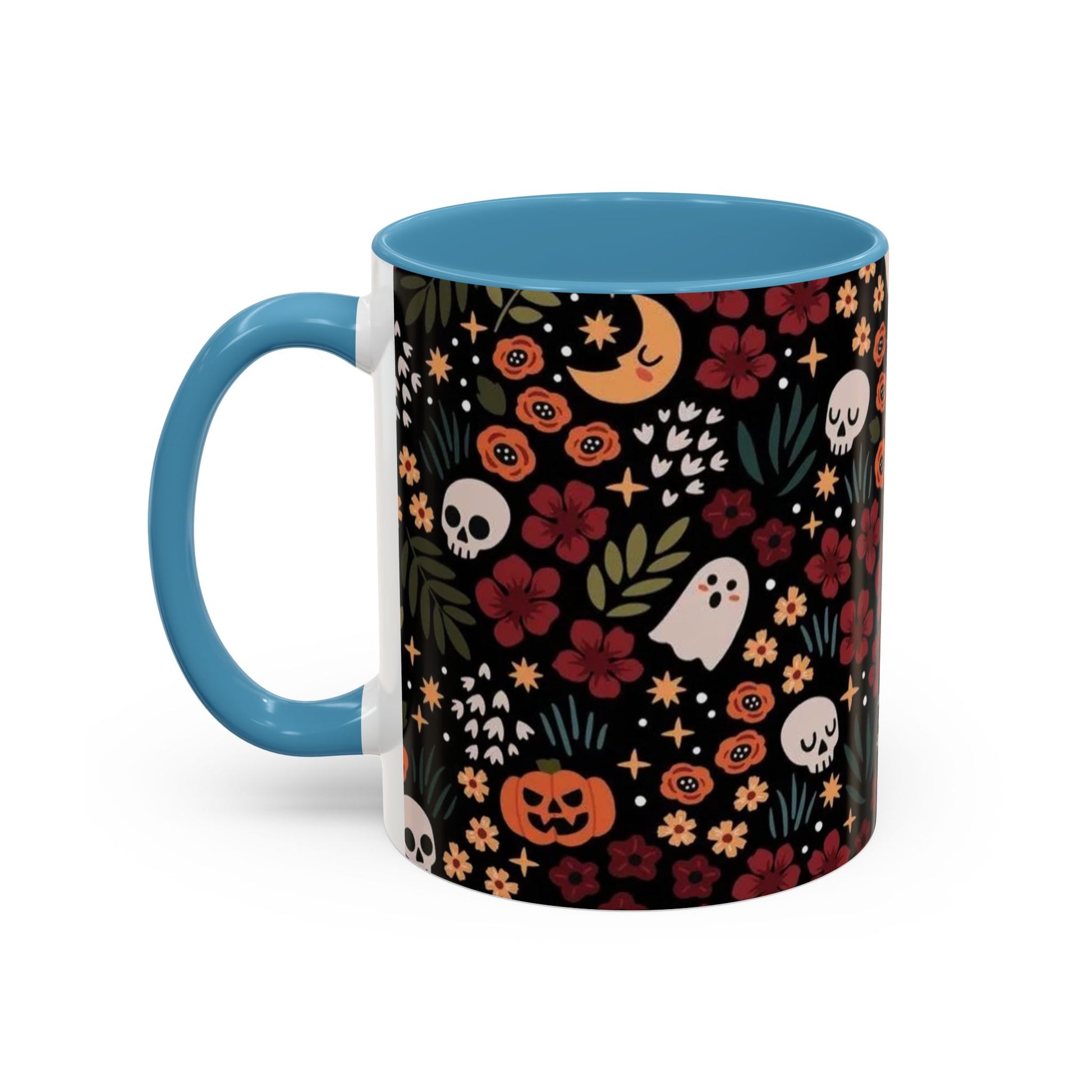 Spooky Floral Accent Coffee Mug - Halloween Gift
