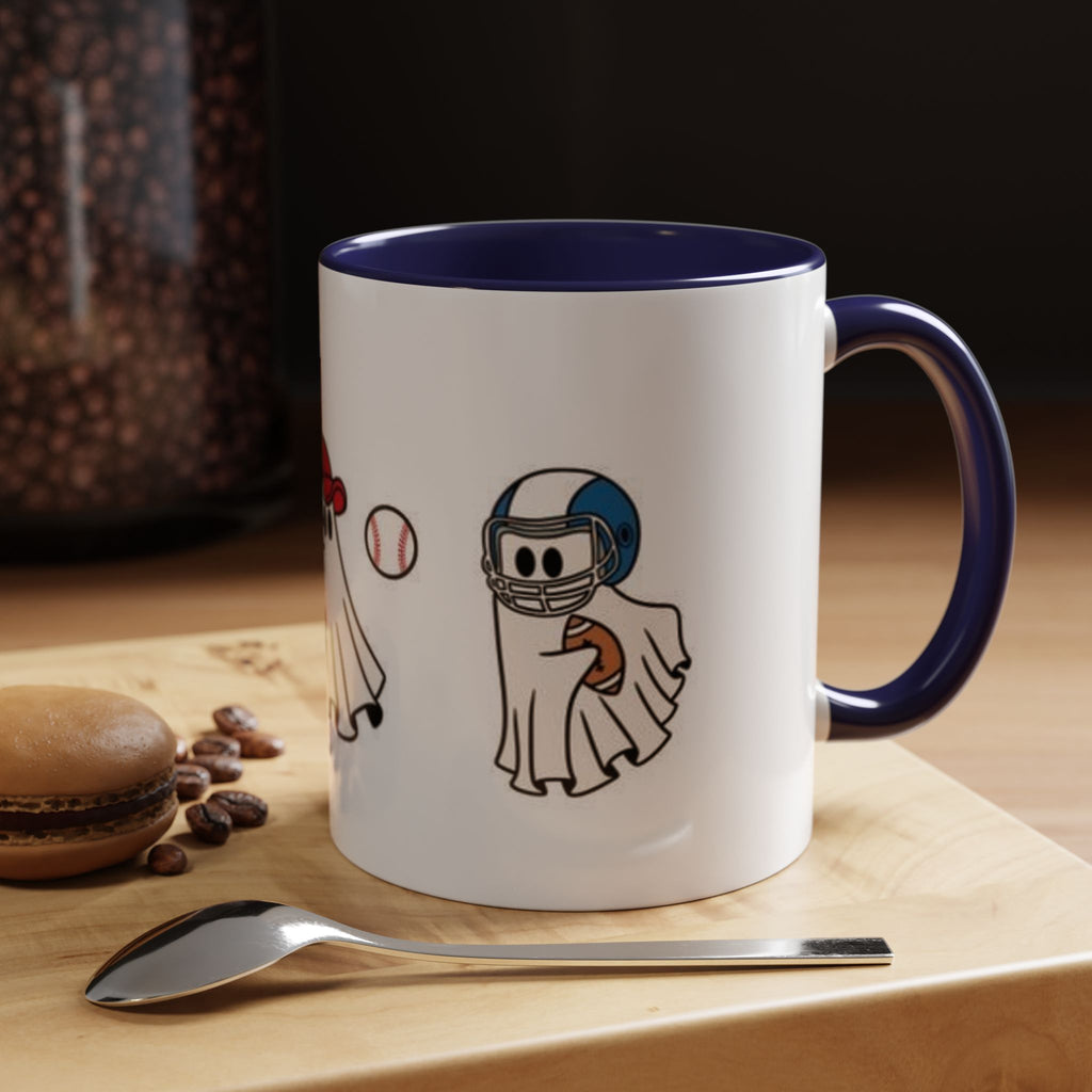 Whimsical Sports Ghost Coffee Mug - Fun Ghost Drawing