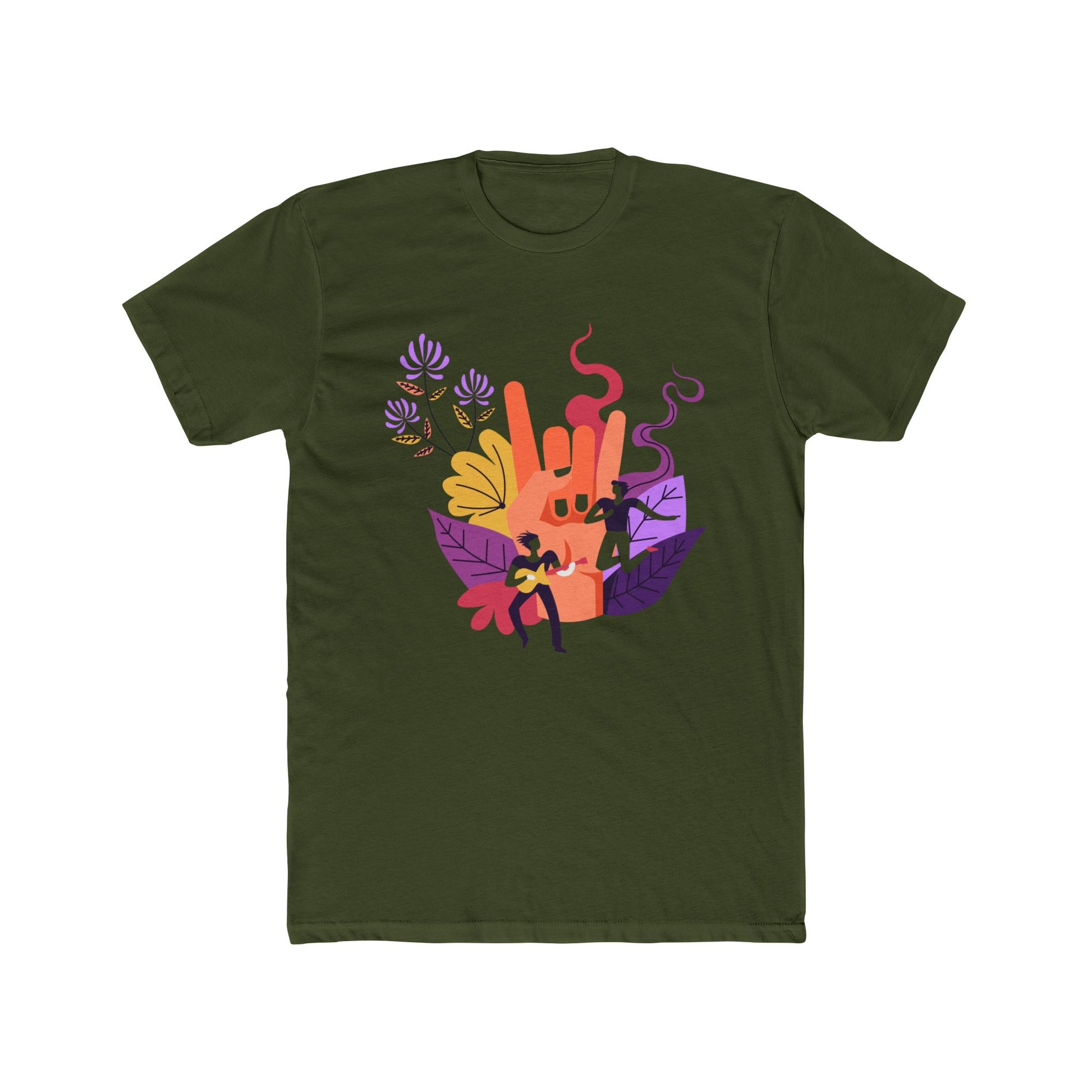 Colorful Hand Gesture Cotton Tee Unisex Graphic T-Shirt