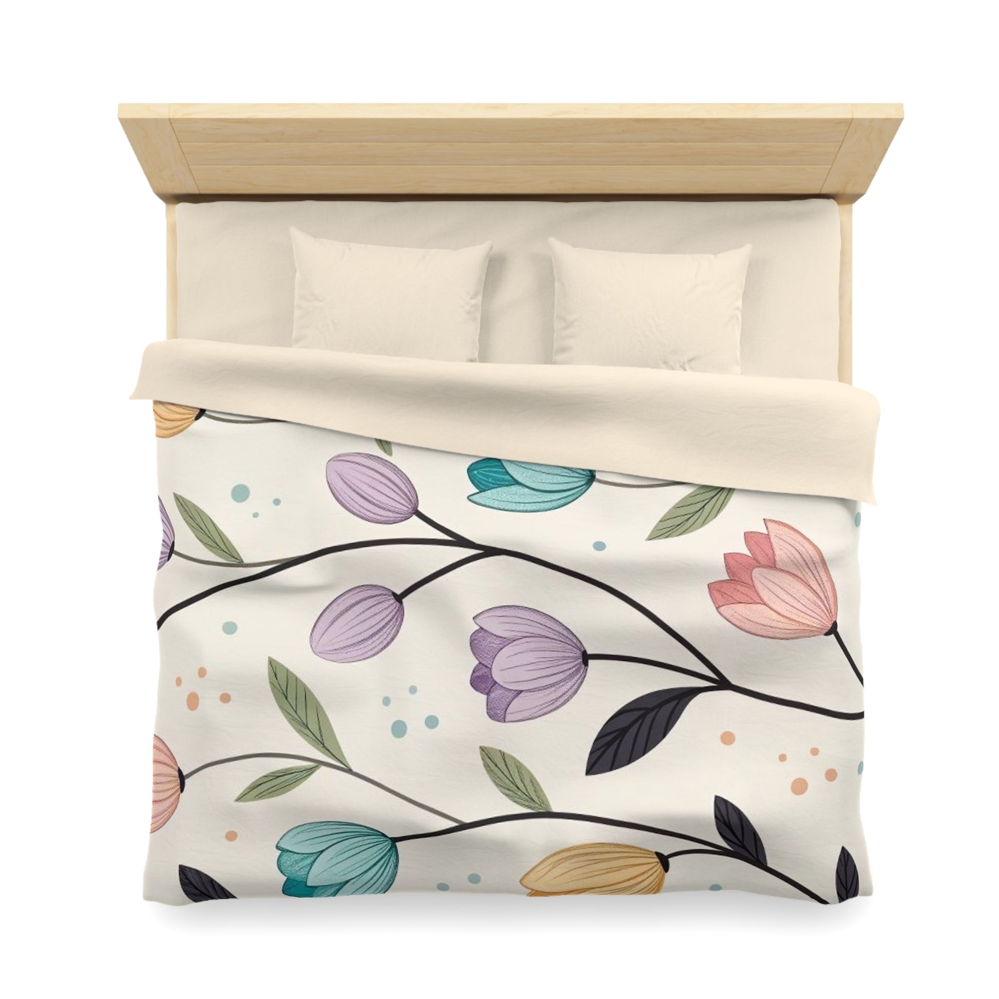 Floral Microfiber Duvet Cover