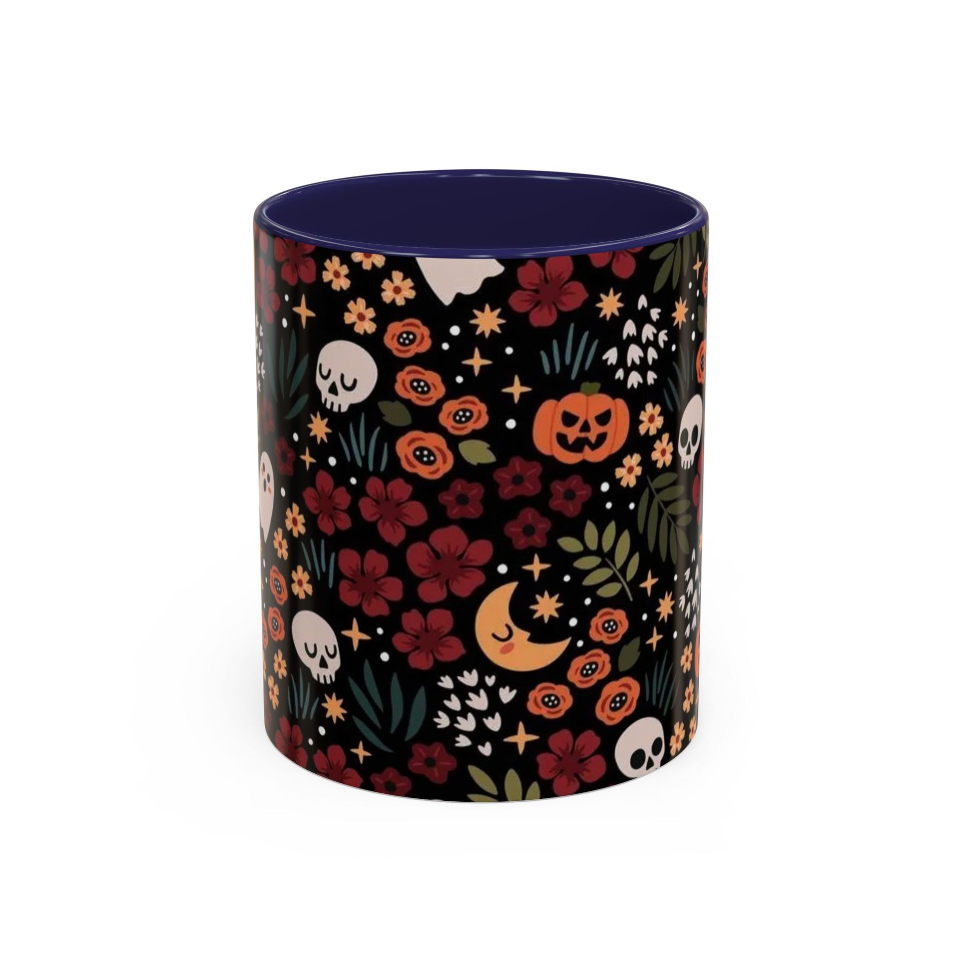 Spooky Floral Accent Coffee Mug - Halloween Gift