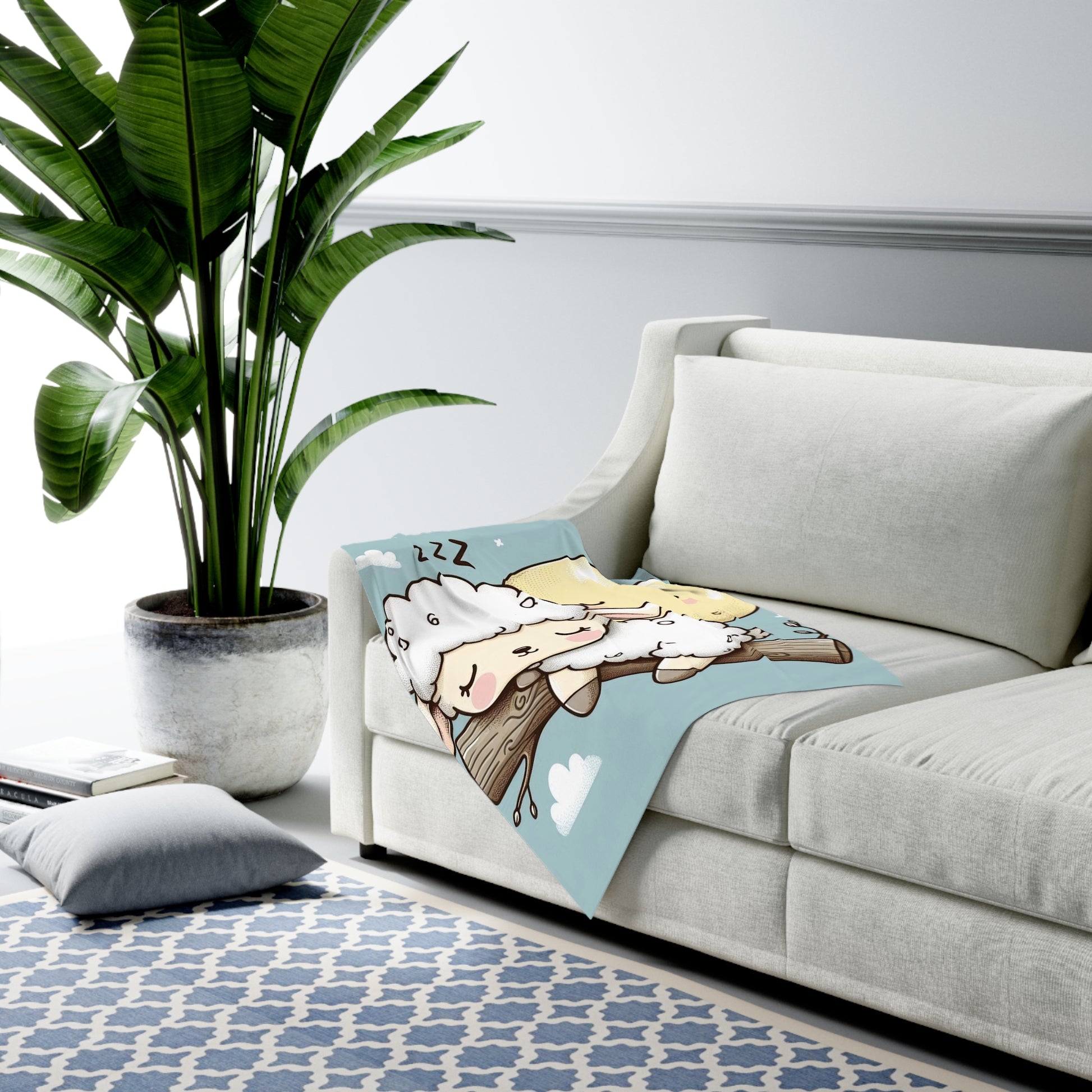 Cozy Cartoon Baby Swaddle Blanket - Cute Sheep Design
