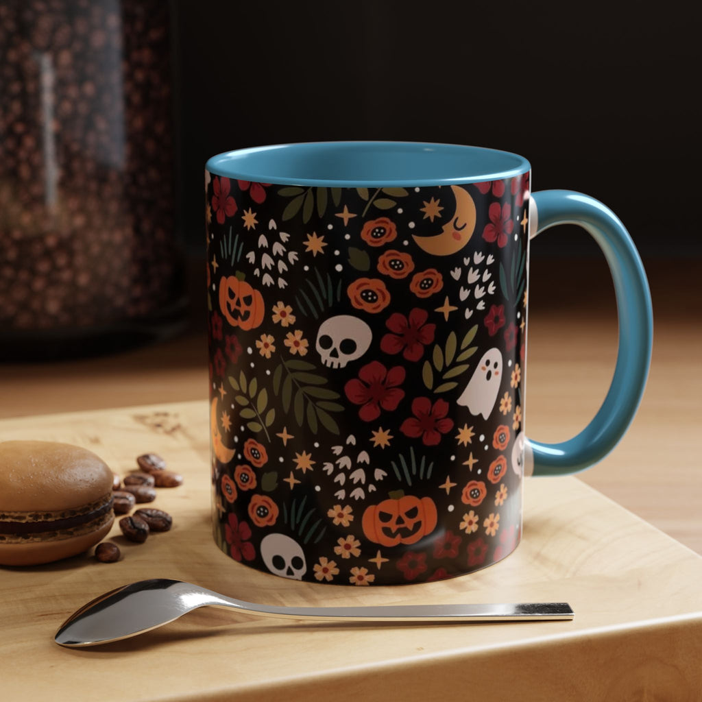 Spooky Floral Accent Coffee Mug - Halloween Gift