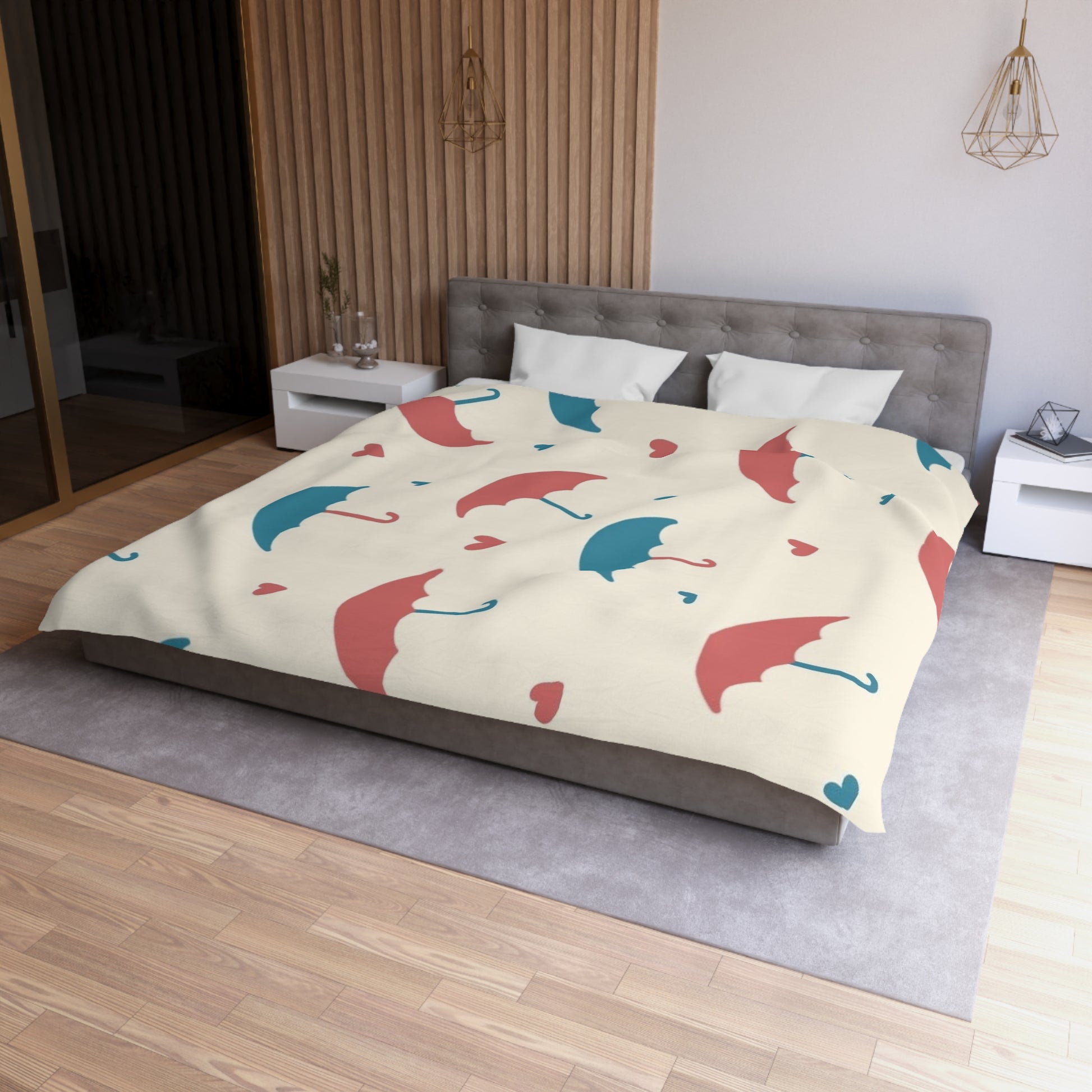 Charming Umbrella Microfiber Duvet Cover